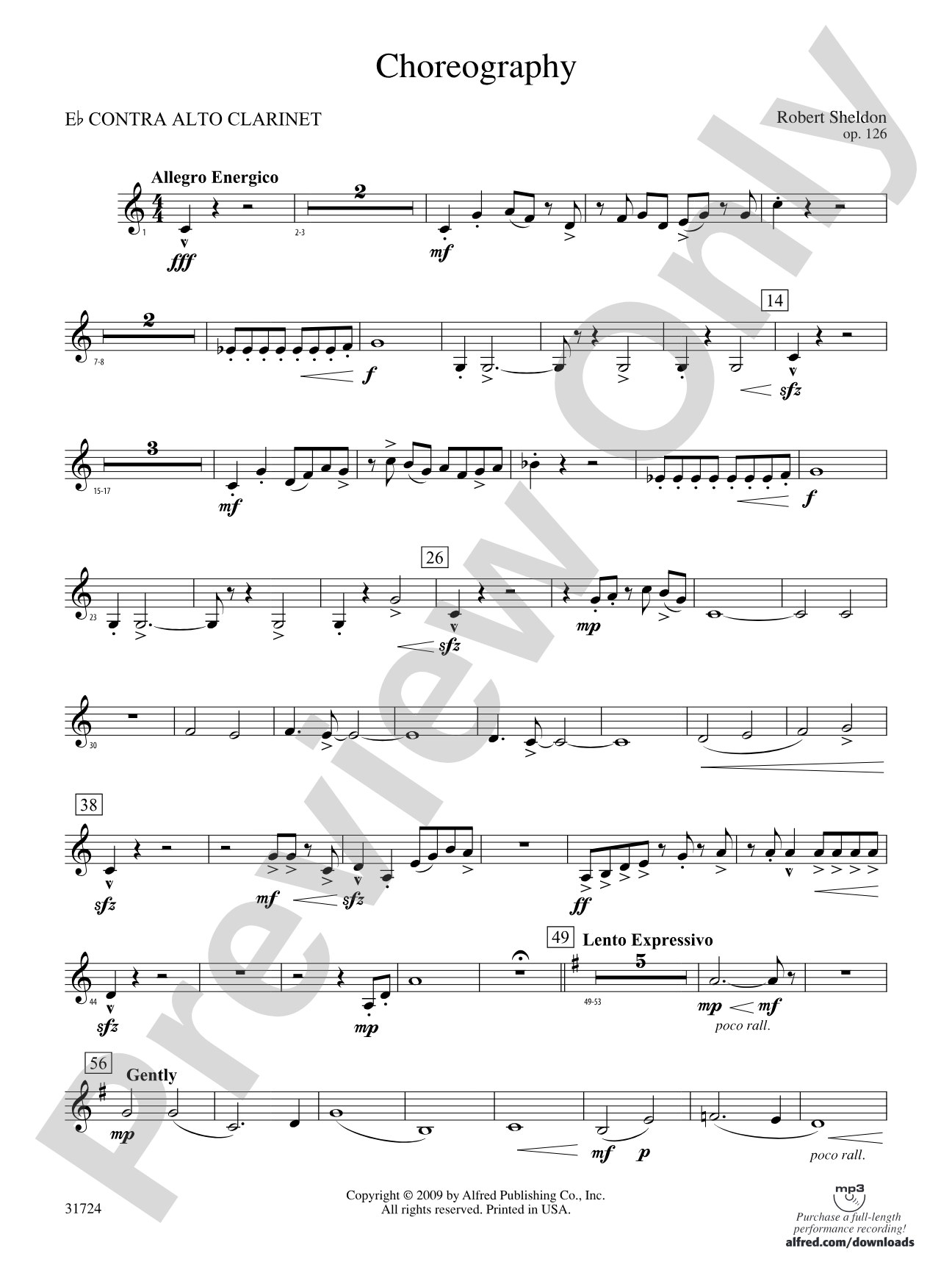 Choreography: (wp) E-flat Contrabass Clarinet
