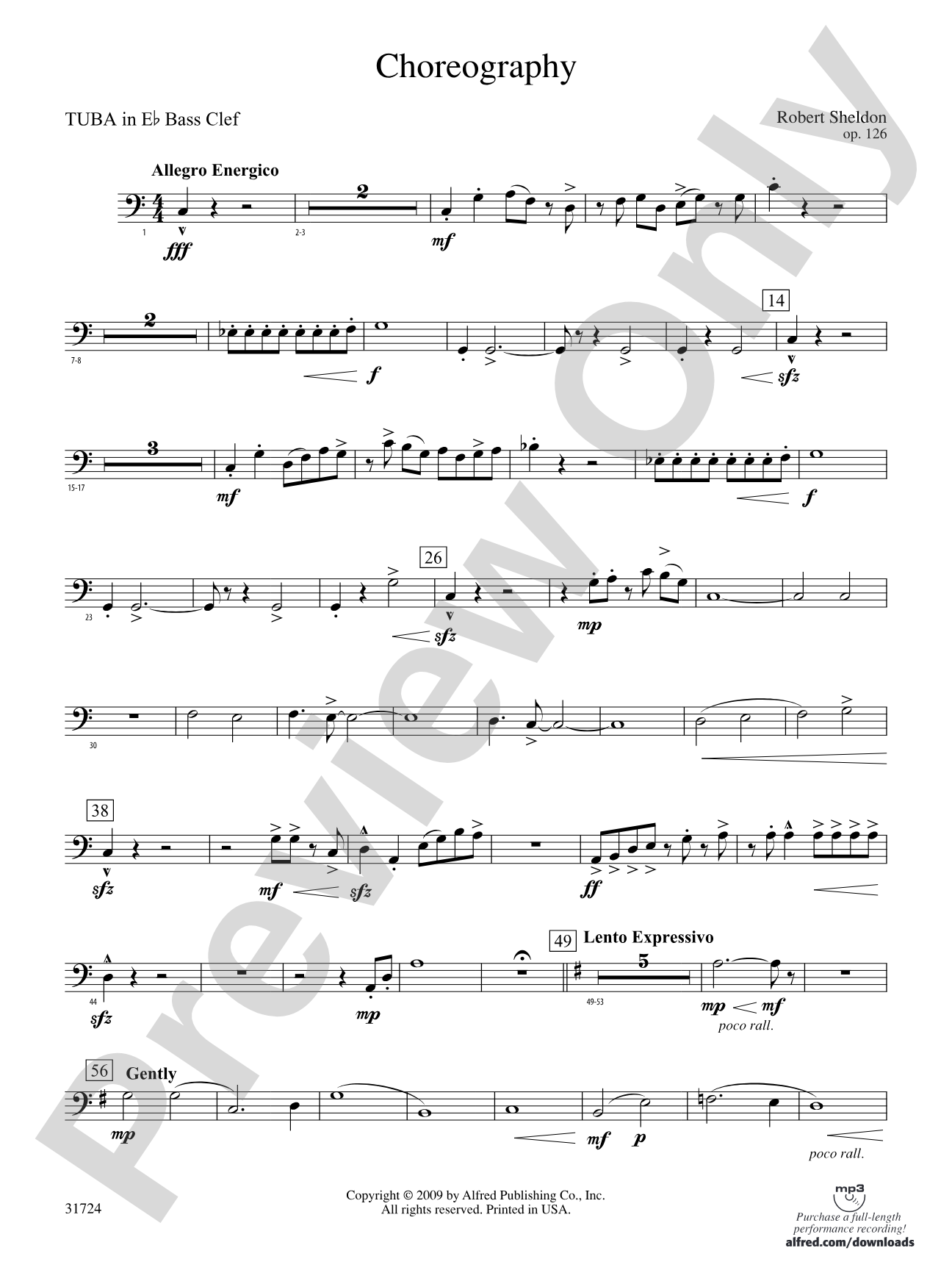 Choreography: (wp) E-flat Tuba B.C.