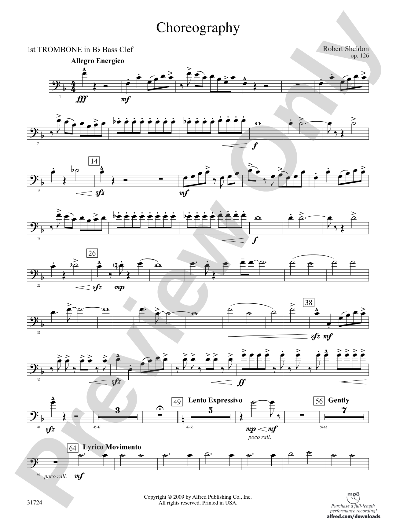 Choreography: (wp) 1st B-flat Trombone B.C.