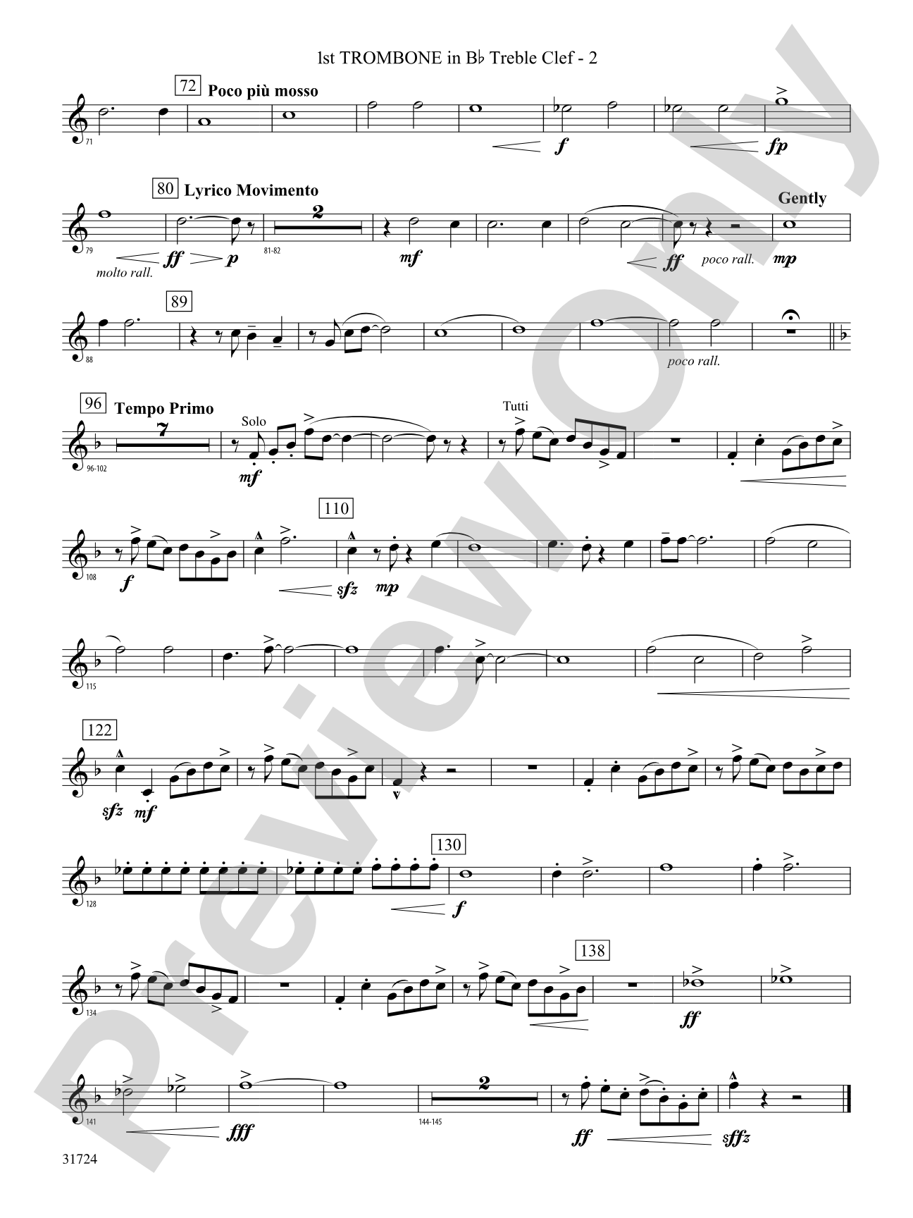 Choreography: (wp) 1st B-flat Trombone T.C.