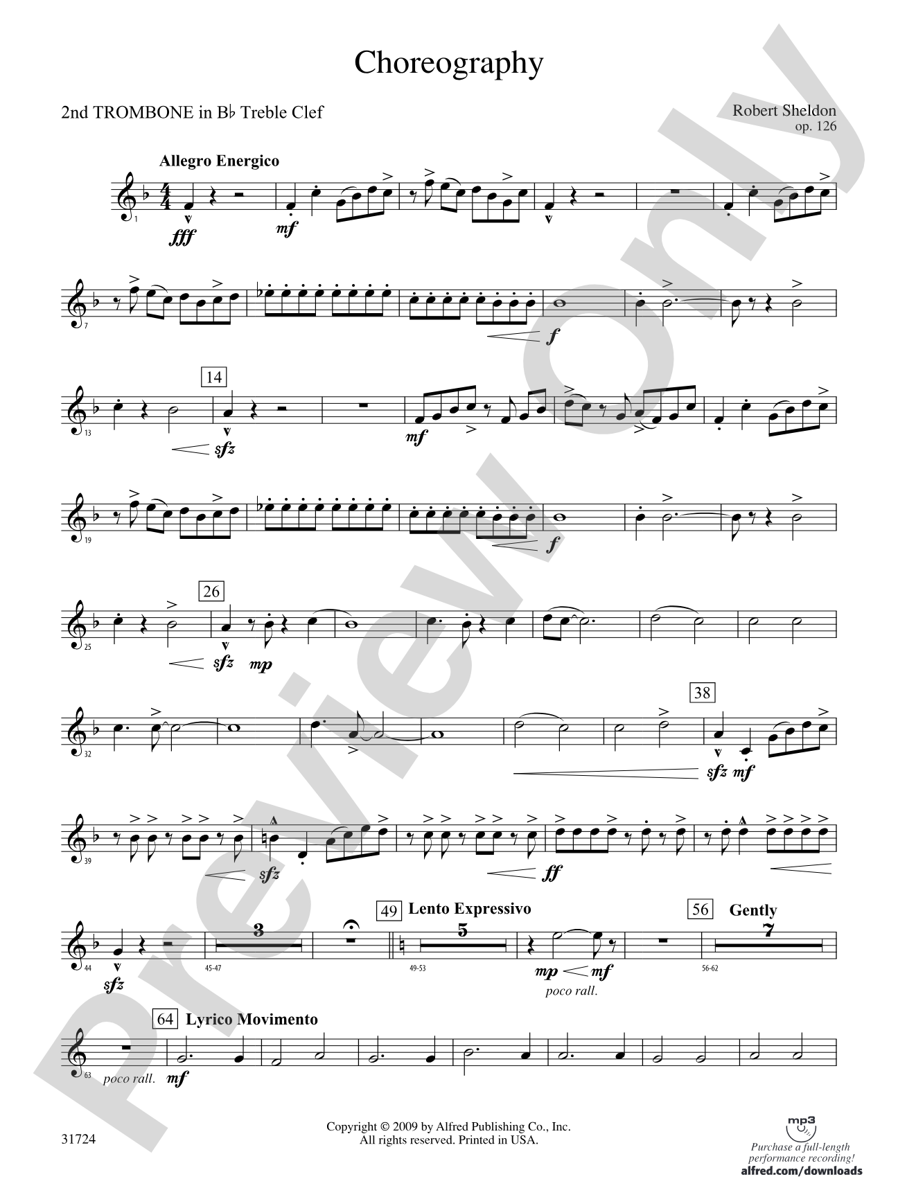 Choreography: (wp) 2nd B-flat Trombone T.C.