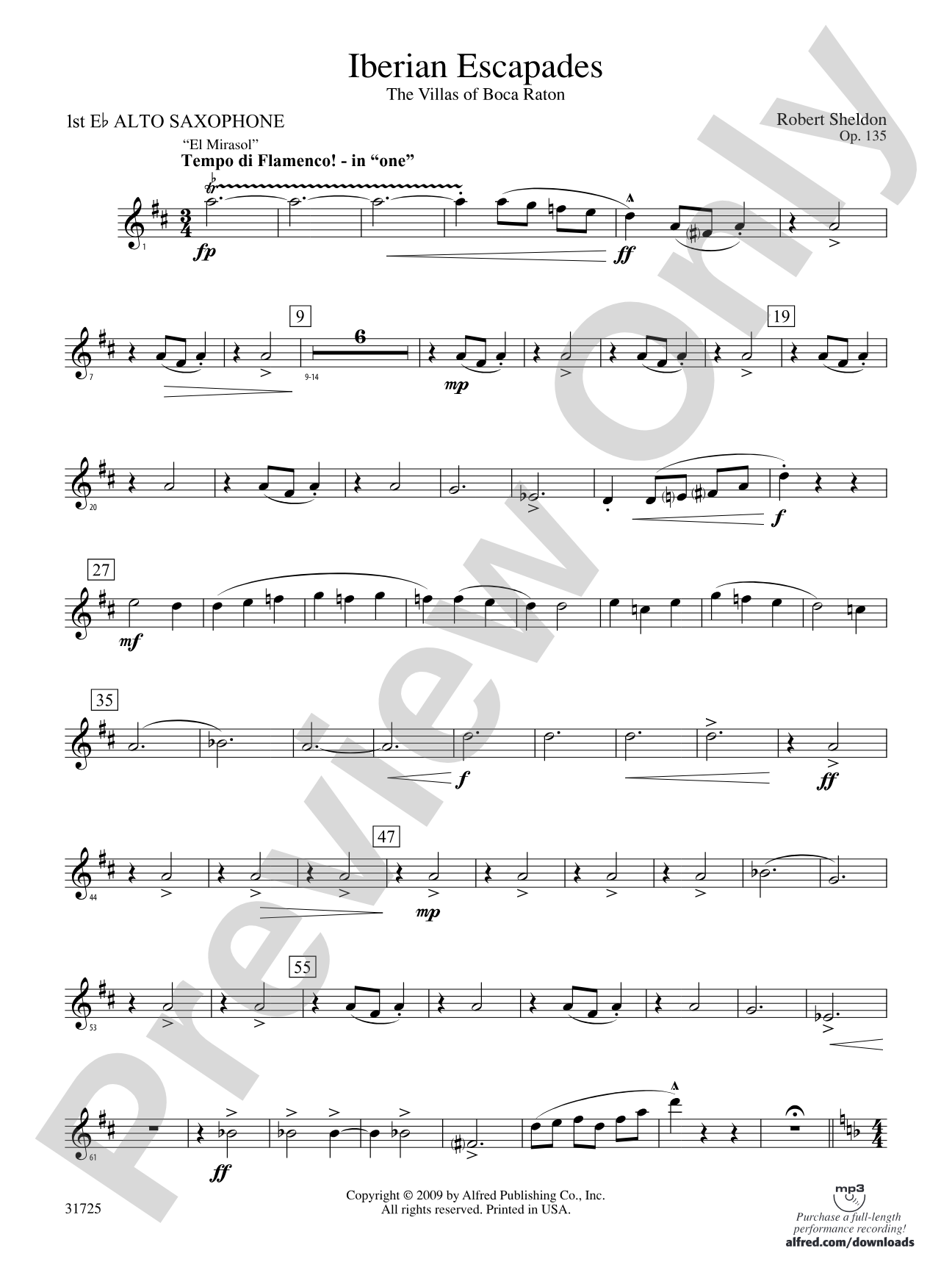 Iberian Escapades: E-flat Alto Saxophone