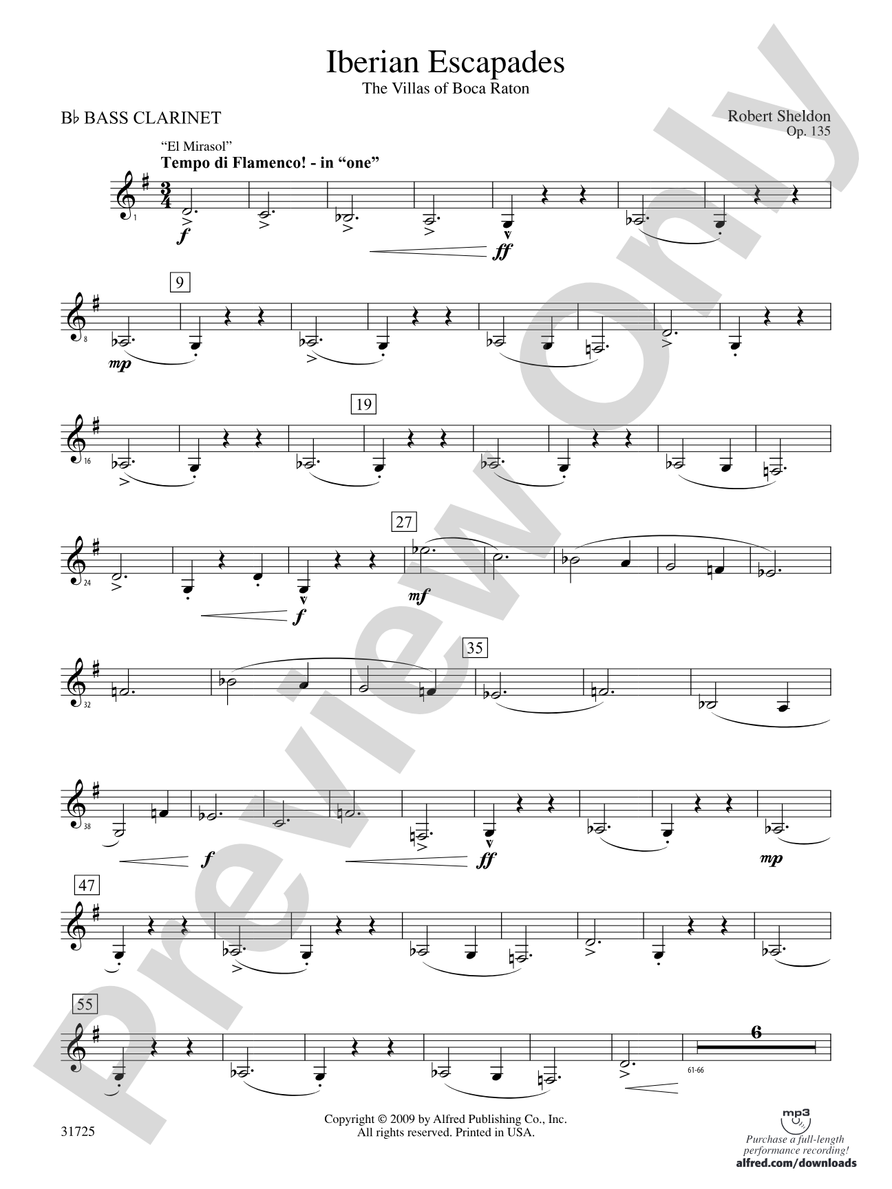 Iberian Escapades: B-flat Bass Clarinet