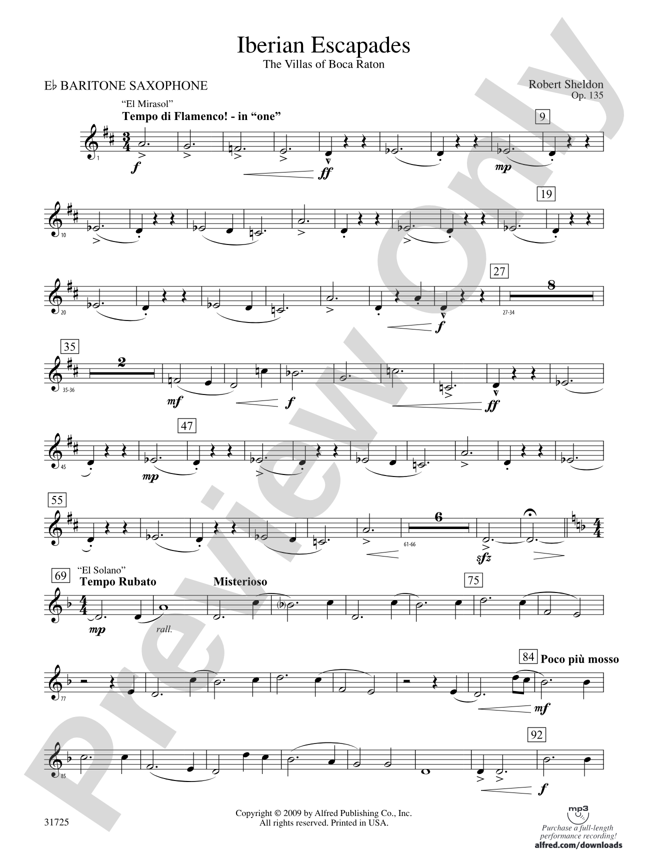 Iberian Escapades: E-flat Baritone Saxophone