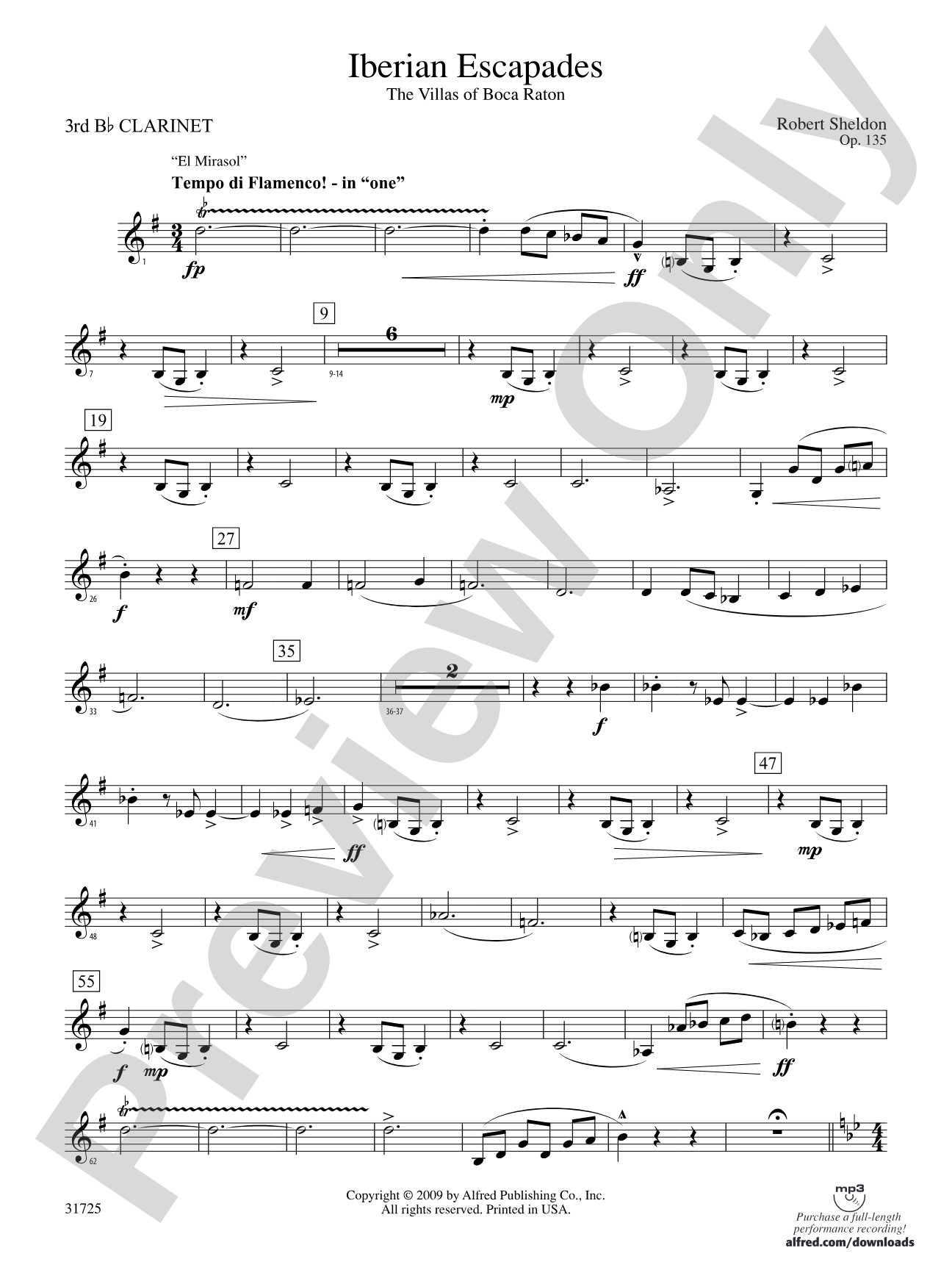 Iberian Escapades: 3rd B-flat Clarinet