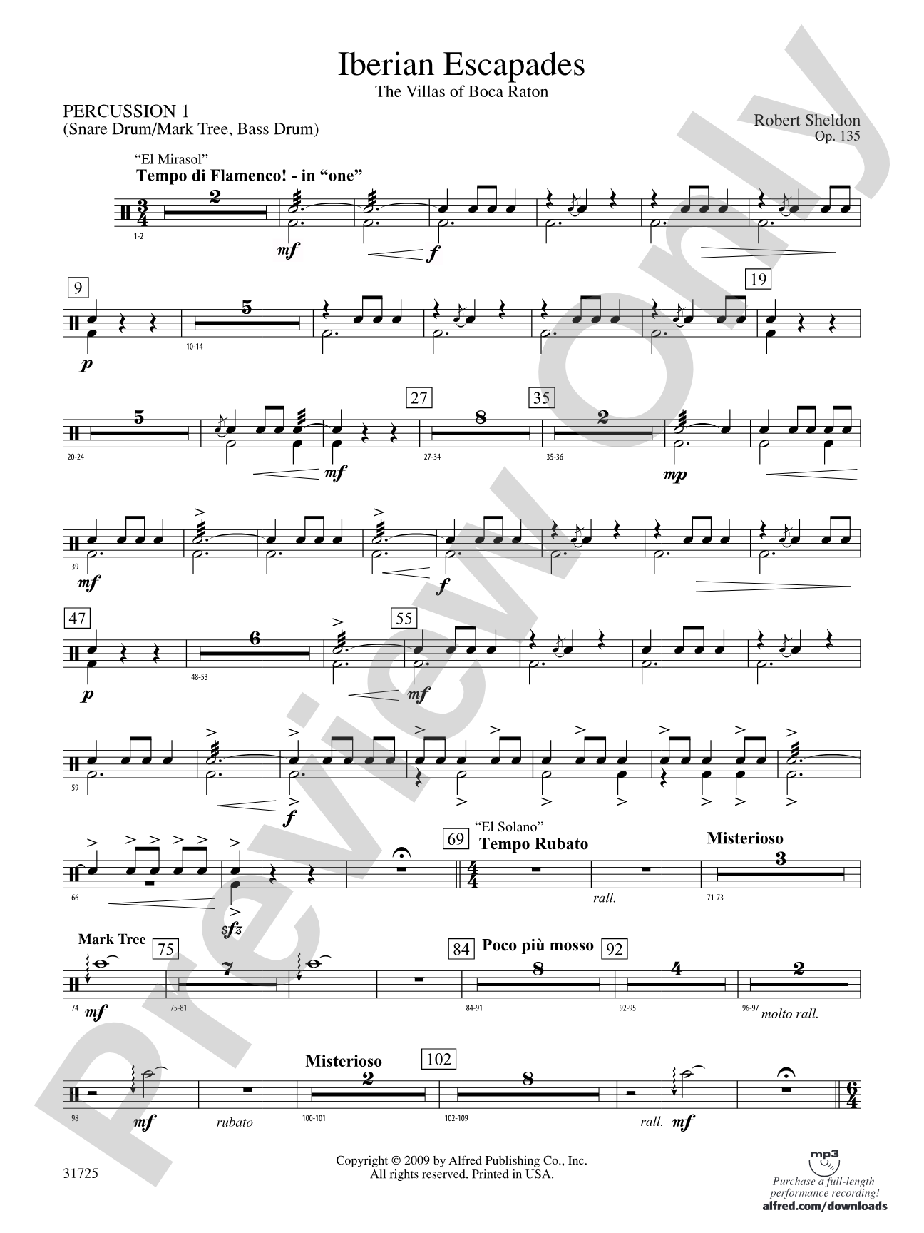 Iberian Escapades: 1st Percussion