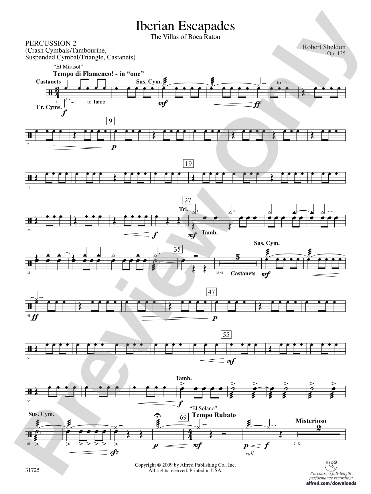 Iberian Escapades: 2nd Percussion