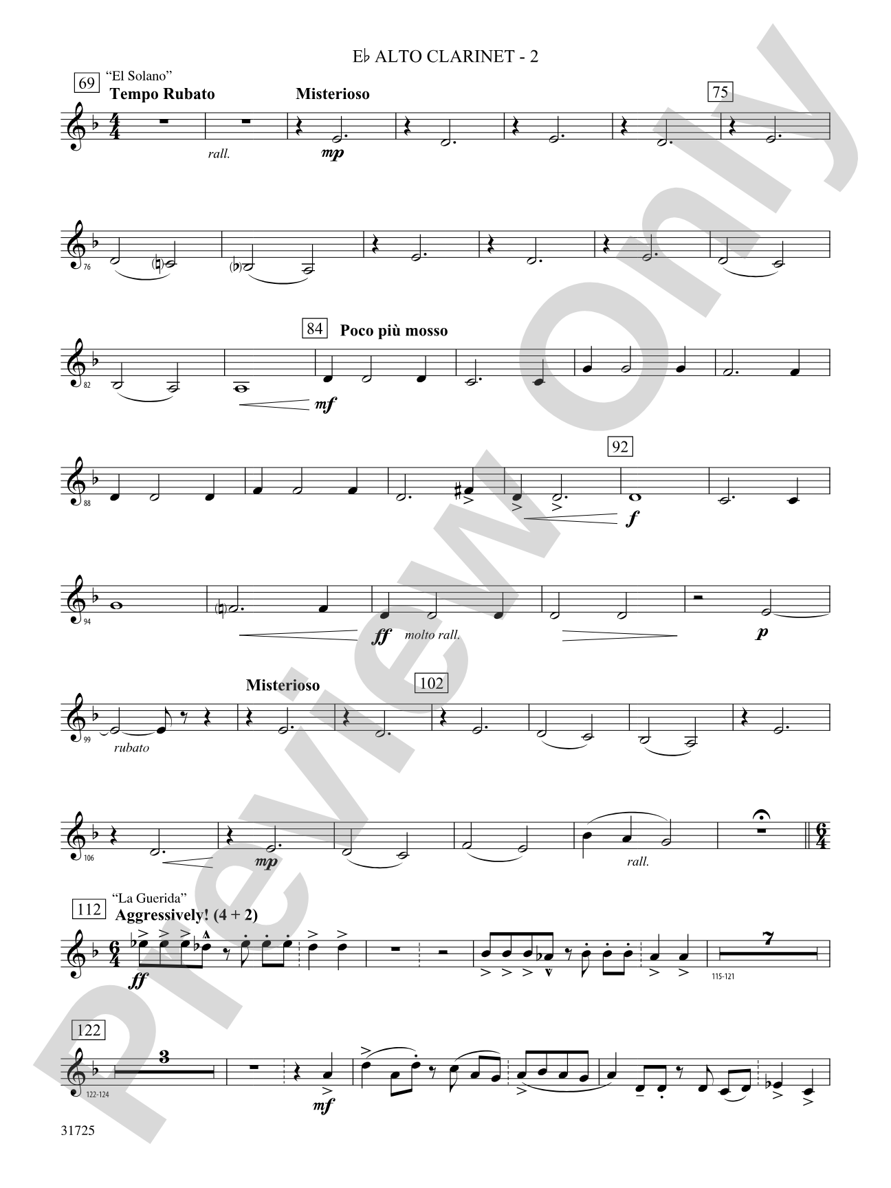 Iberian Escapades: (wp) E-flat Alto Clarinet