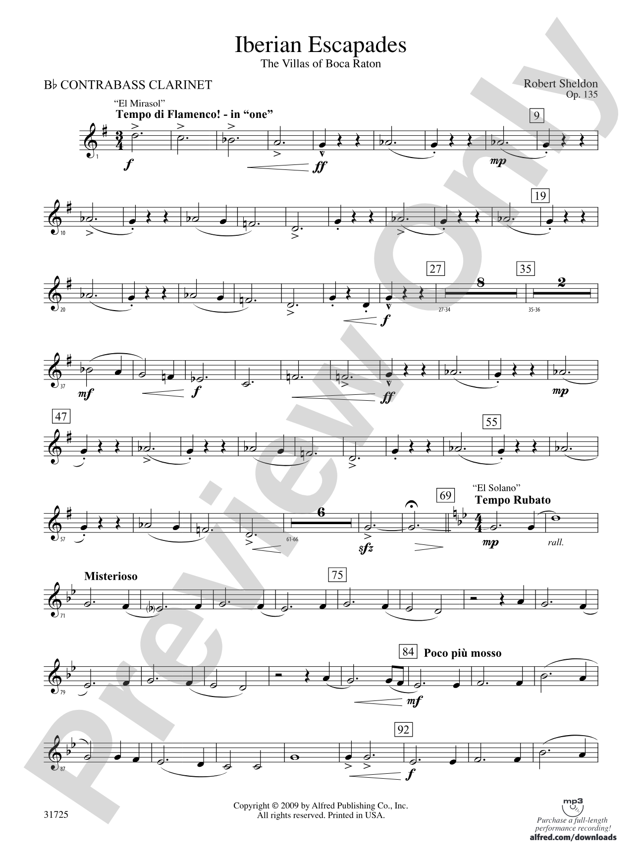 Iberian Escapades: (wp) B-flat Contrabass Clarinet