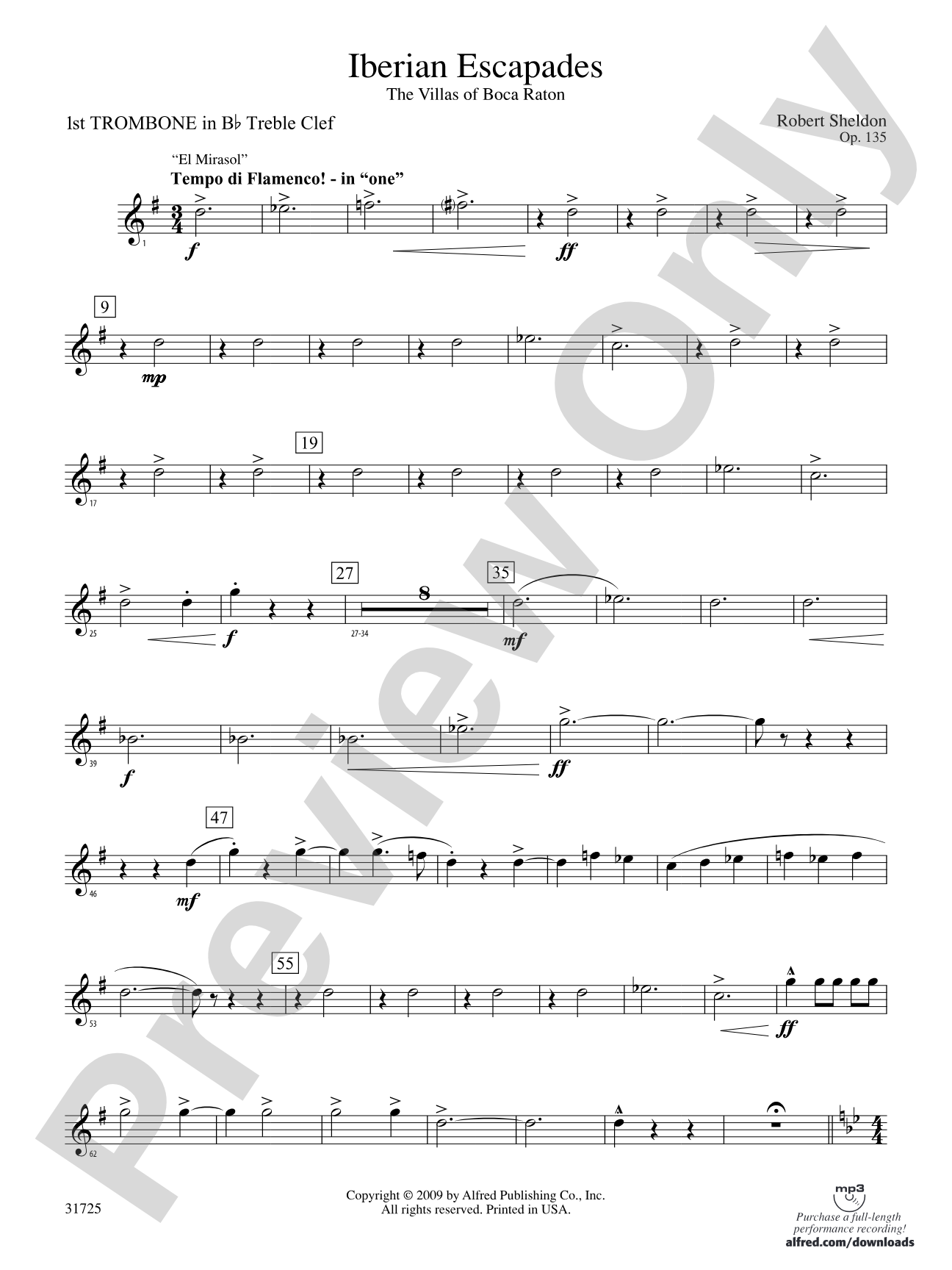 Iberian Escapades: (wp) 1st B-flat Trombone T.C.