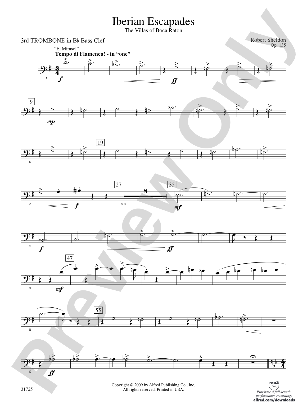Iberian Escapades: (wp) 3rd B-flat Trombone B.C.
