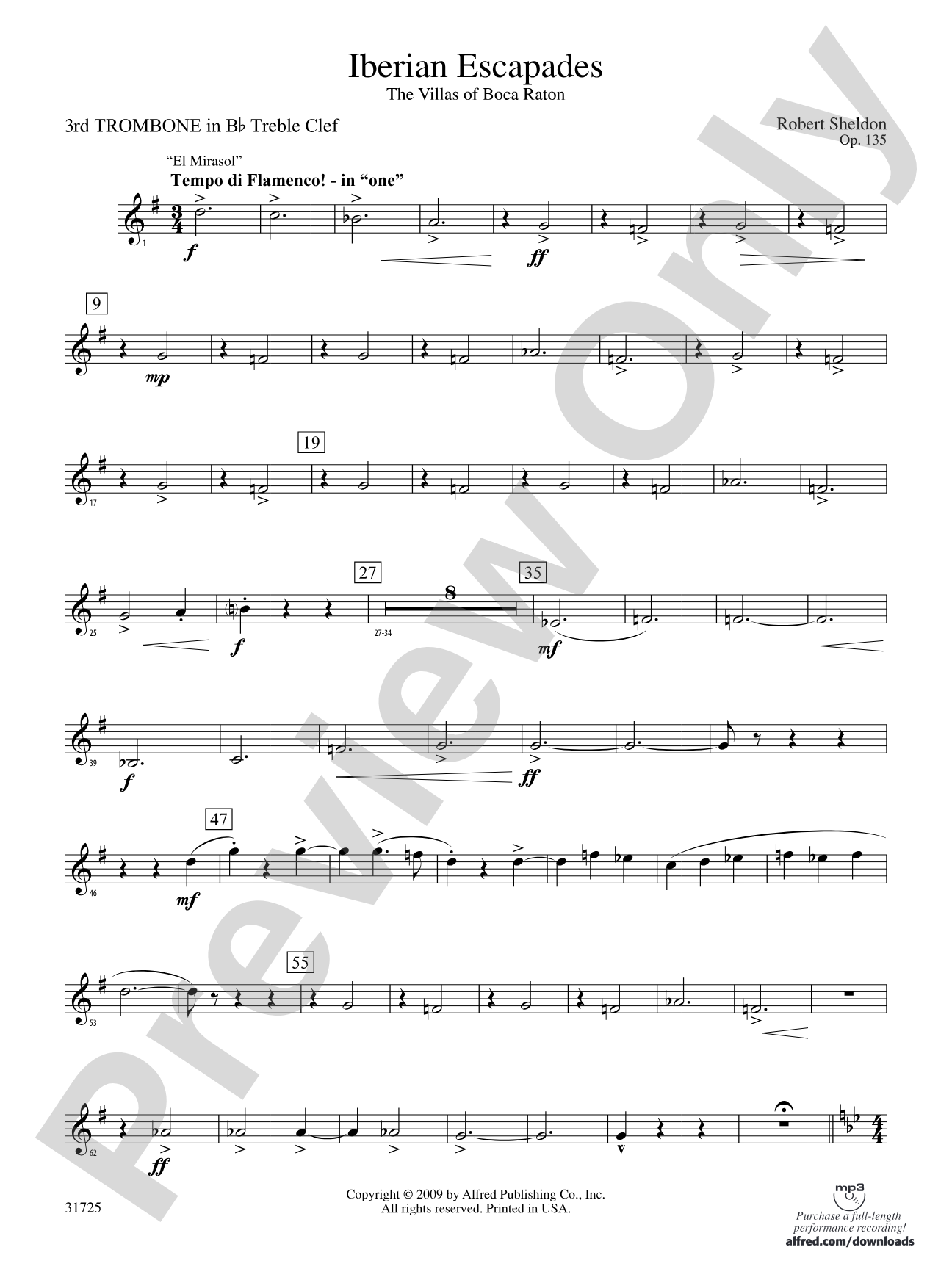 Iberian Escapades: (wp) 3rd B-flat Trombone T.C.