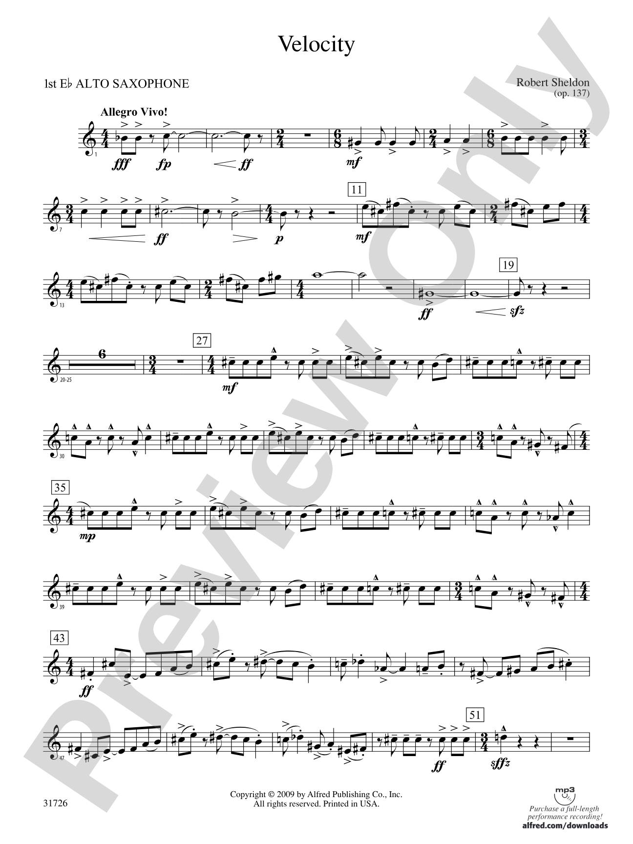 Velocity: E-flat Alto Saxophone