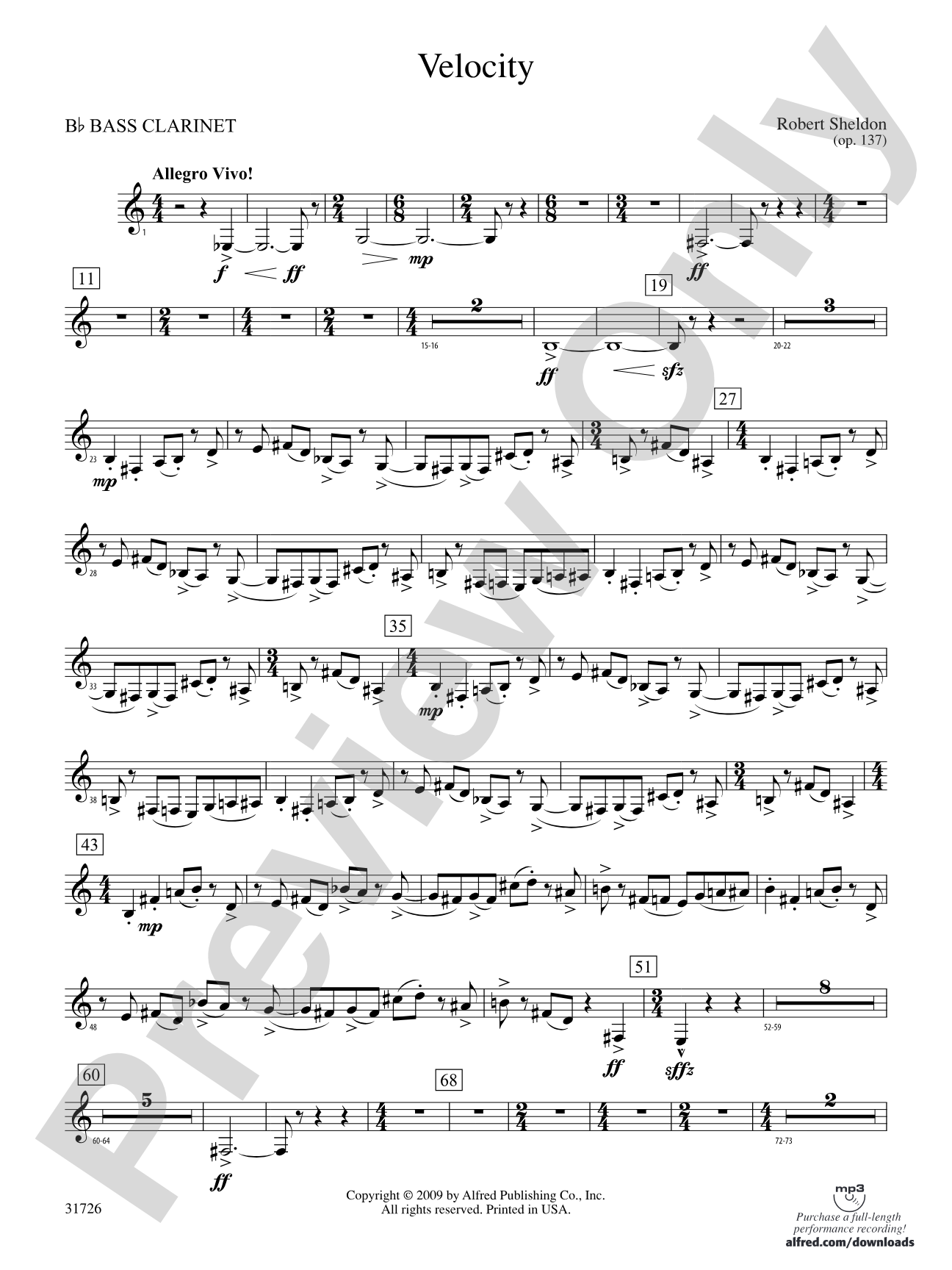 Velocity: B-flat Bass Clarinet