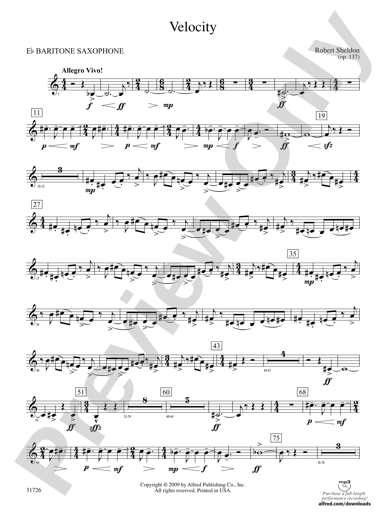 Velocity: E-flat Baritone Saxophone