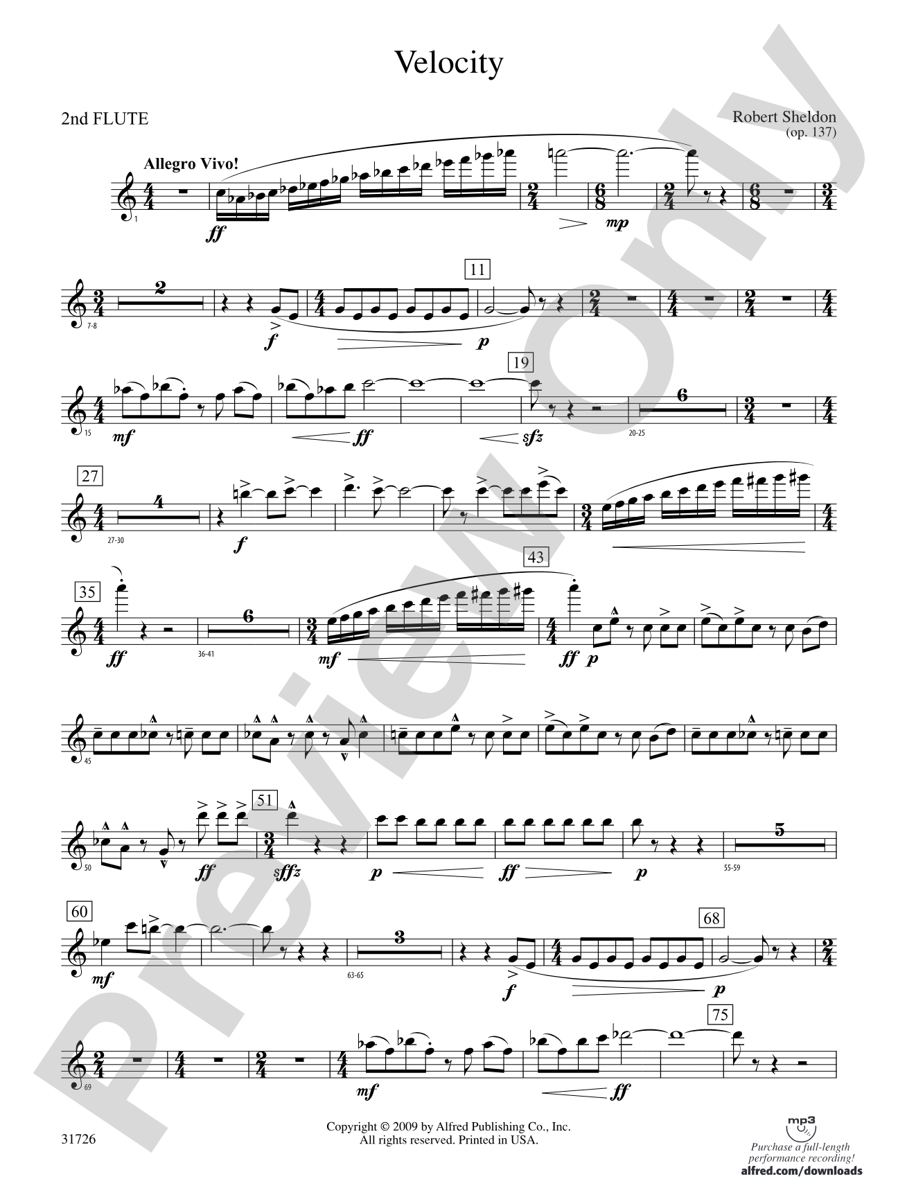 Velocity: 2nd Flute