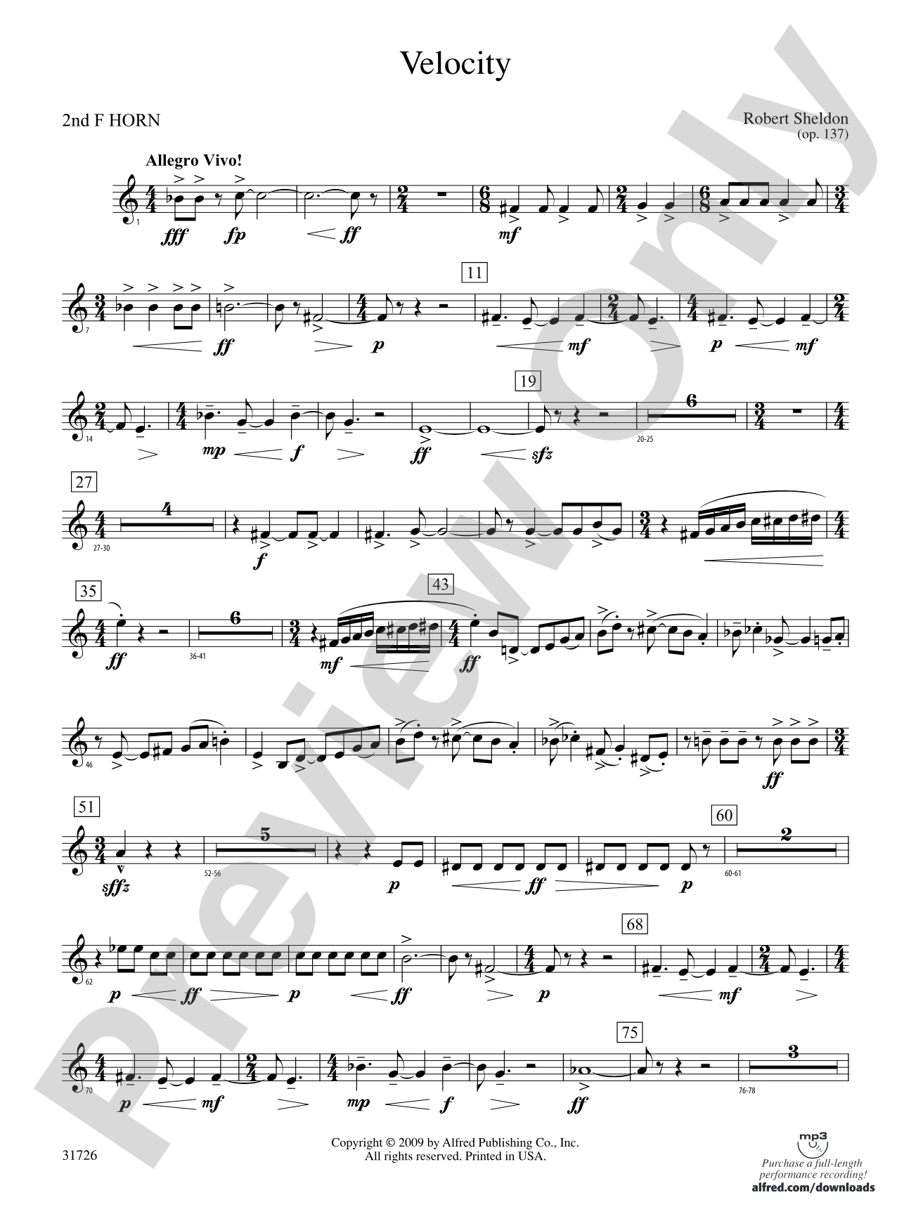 Velocity: 2nd F Horn