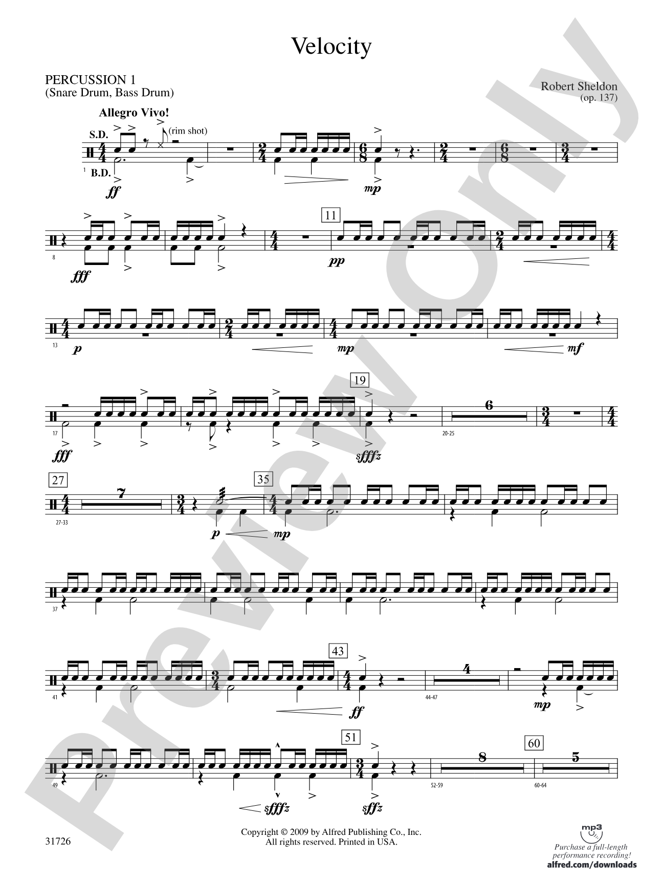 Velocity: 1st Percussion