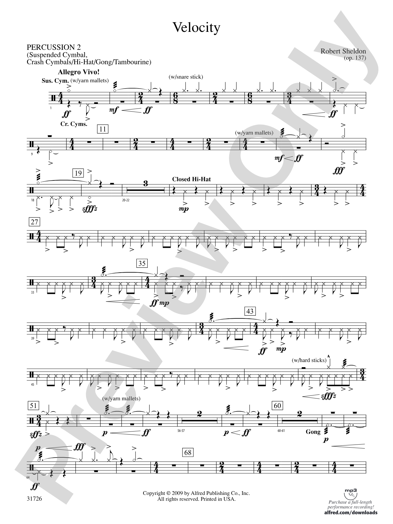 Velocity: 2nd Percussion
