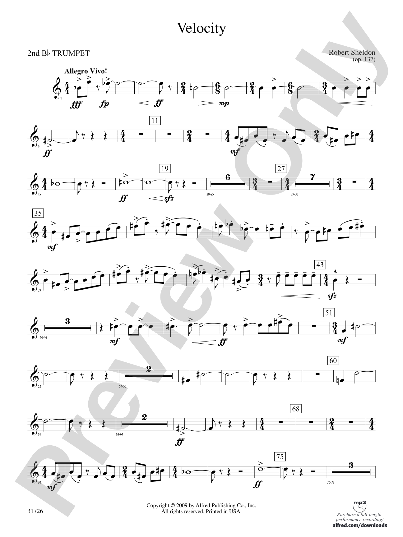 Velocity: 2nd B-flat Trumpet