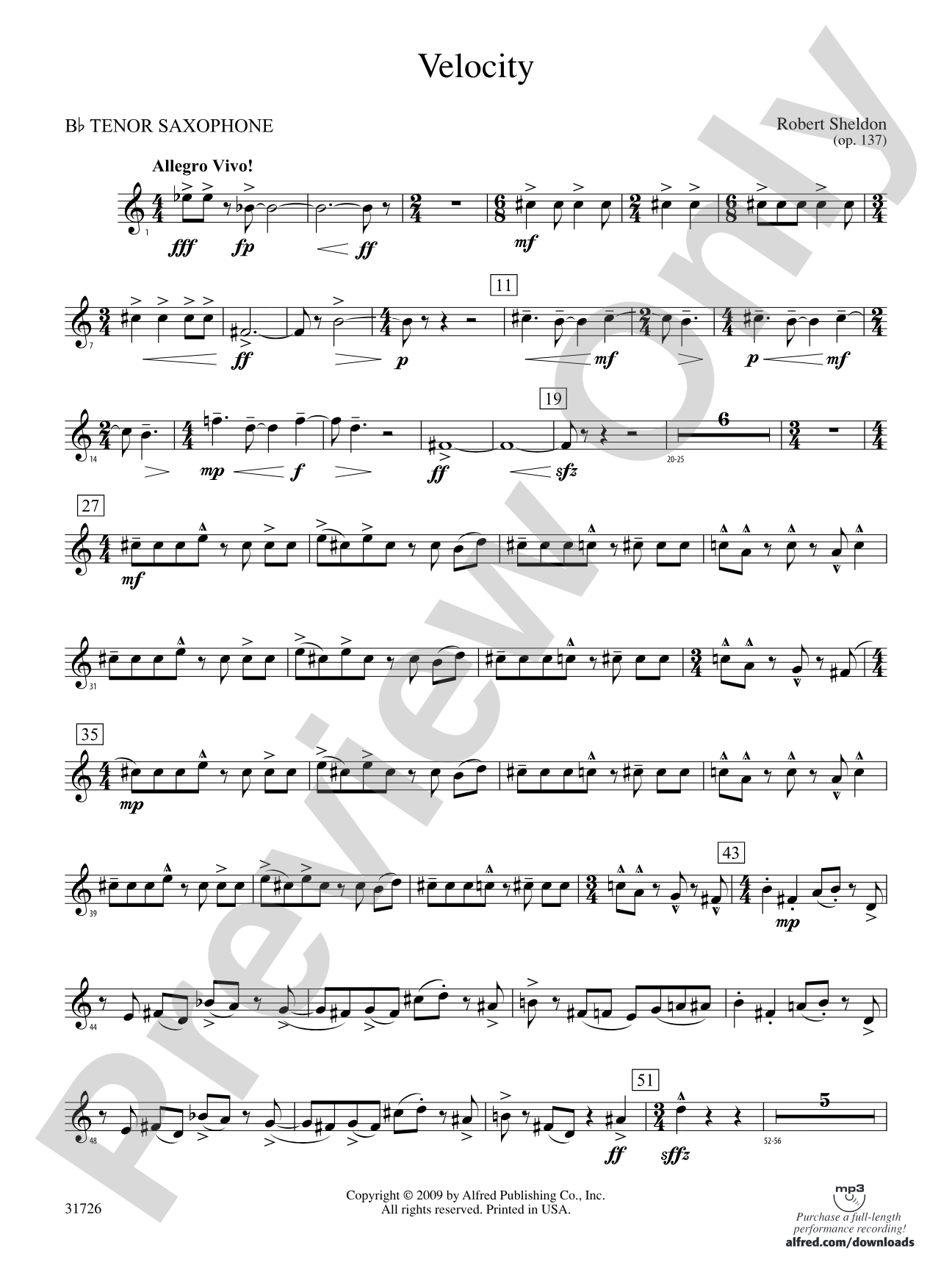 Velocity: B-flat Tenor Saxophone