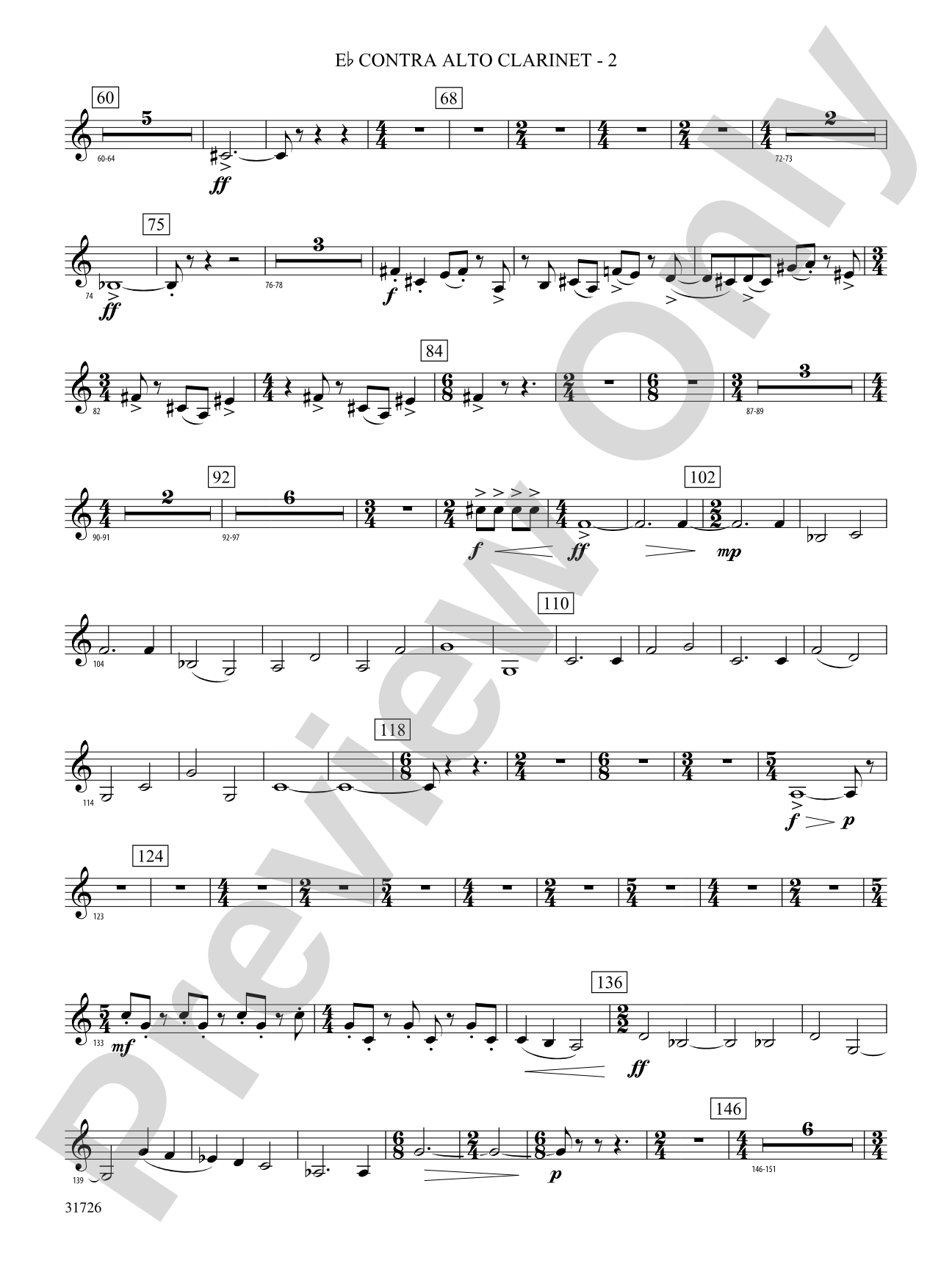 Velocity: (wp) E-flat Contrabass Clarinet