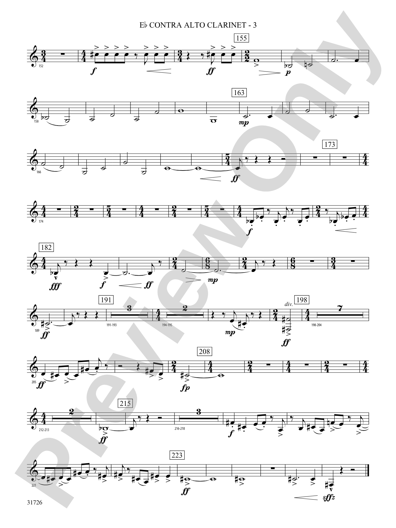 Velocity: (wp) E-flat Contrabass Clarinet