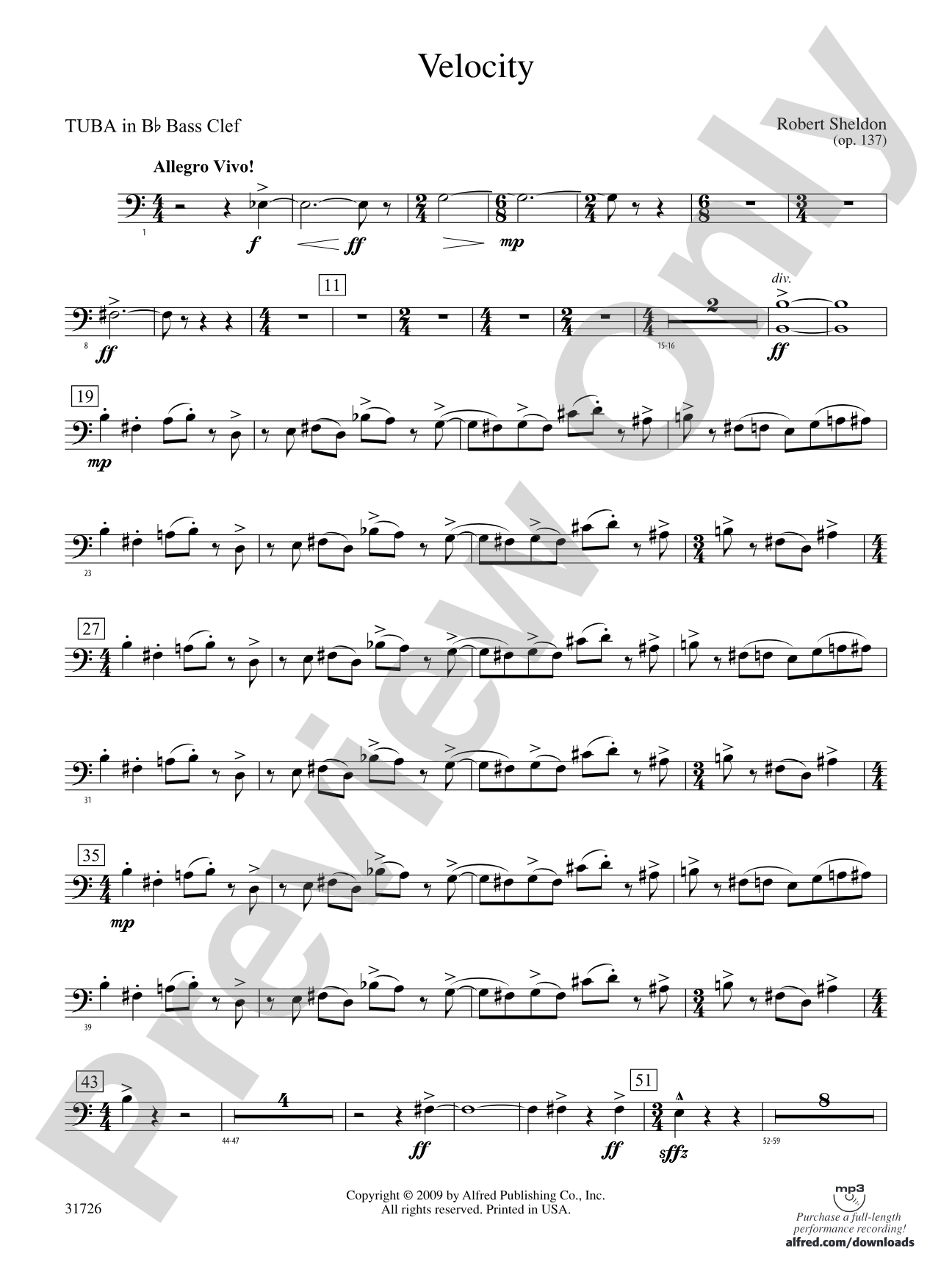 Velocity: (wp) B-flat Tuba B.C.