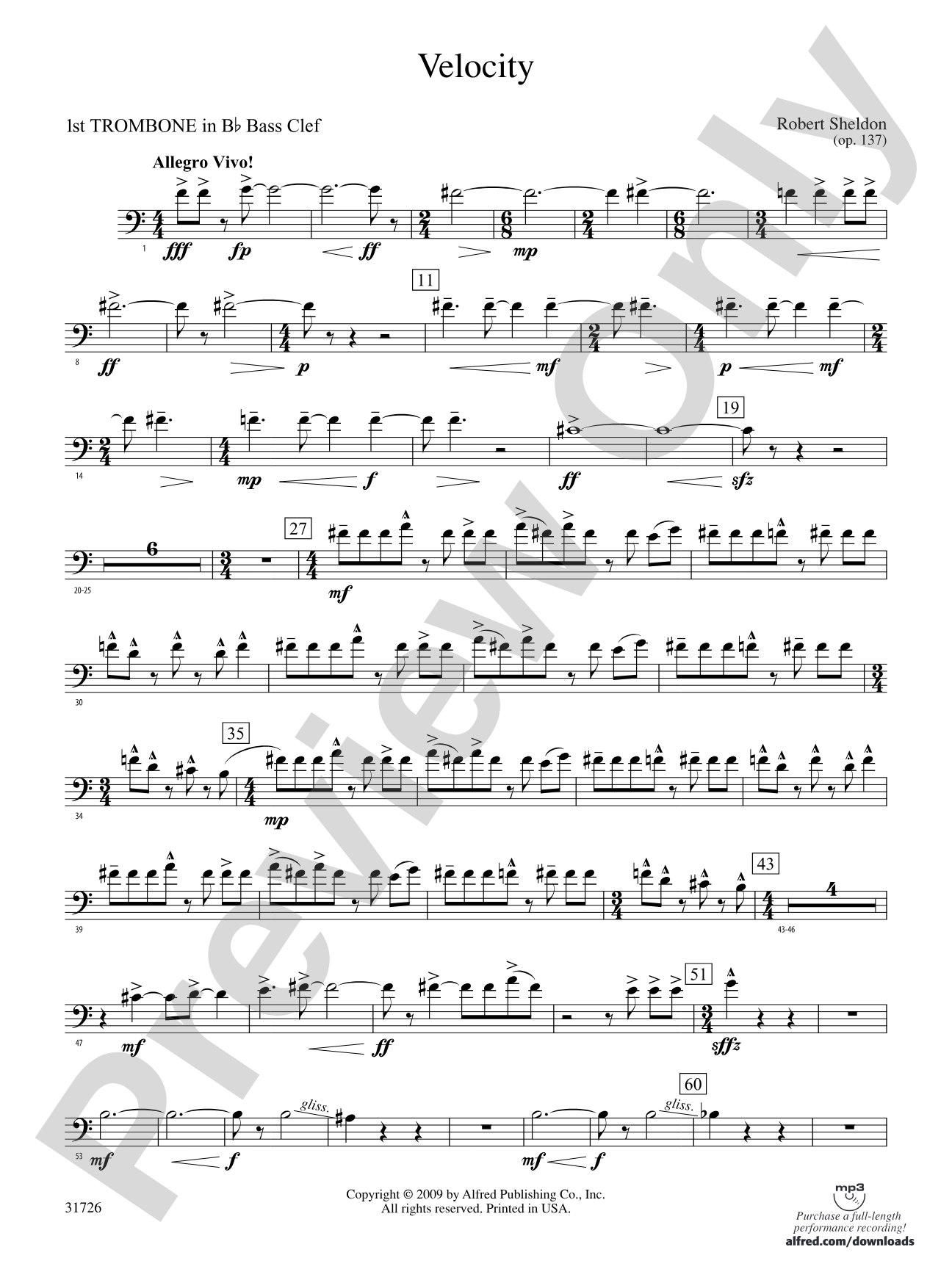 Velocity: (wp) 1st B-flat Trombone B.C.