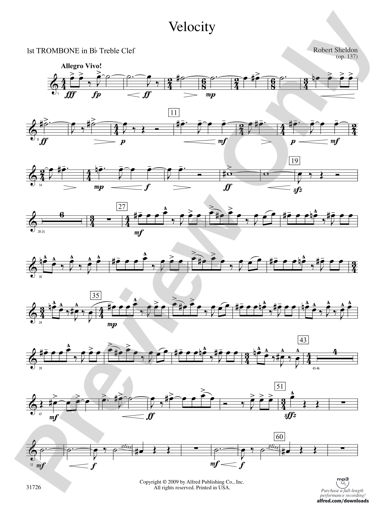Velocity: (wp) 1st B-flat Trombone T.C.
