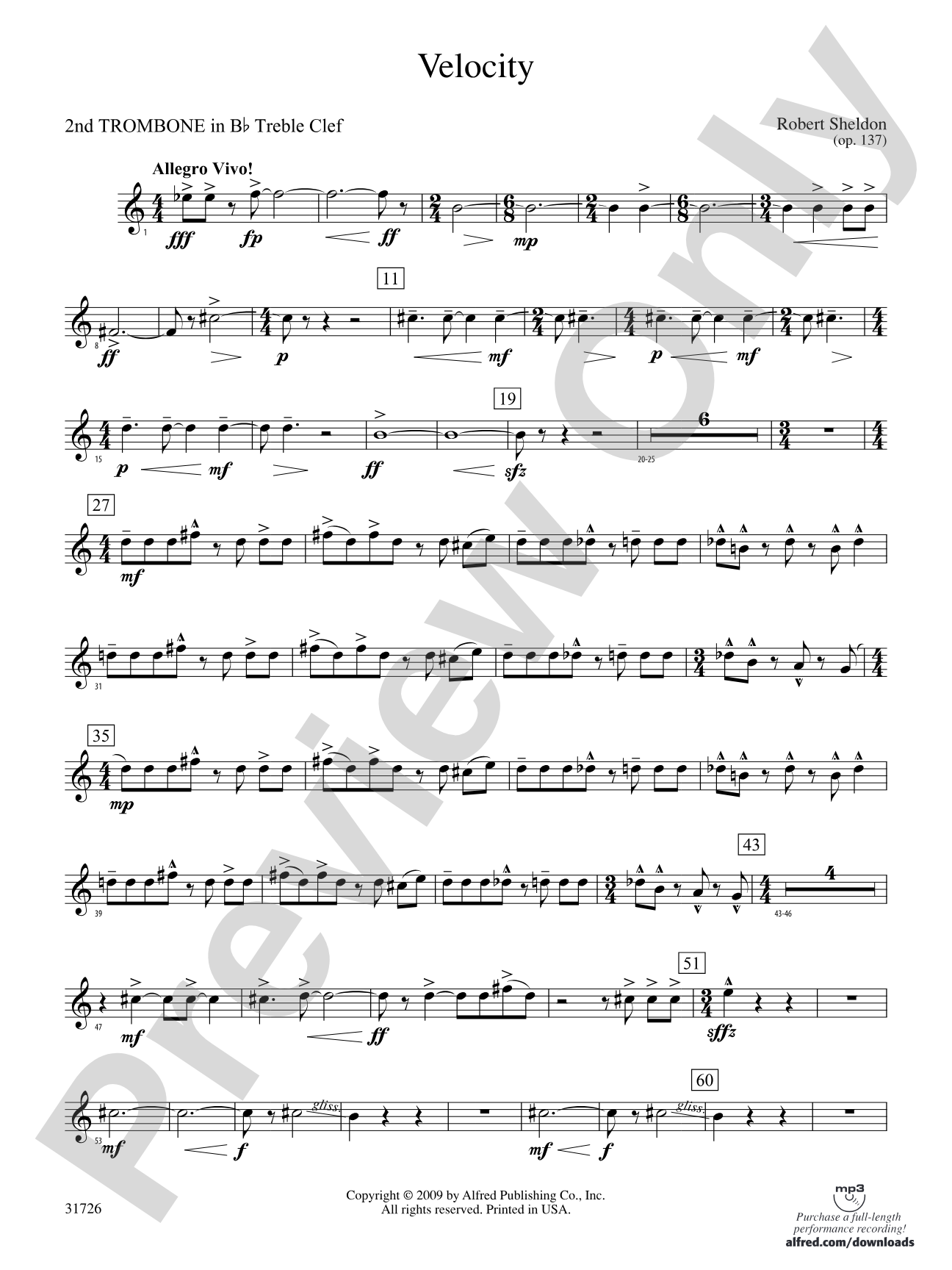 Velocity: (wp) 2nd B-flat Trombone T.C.