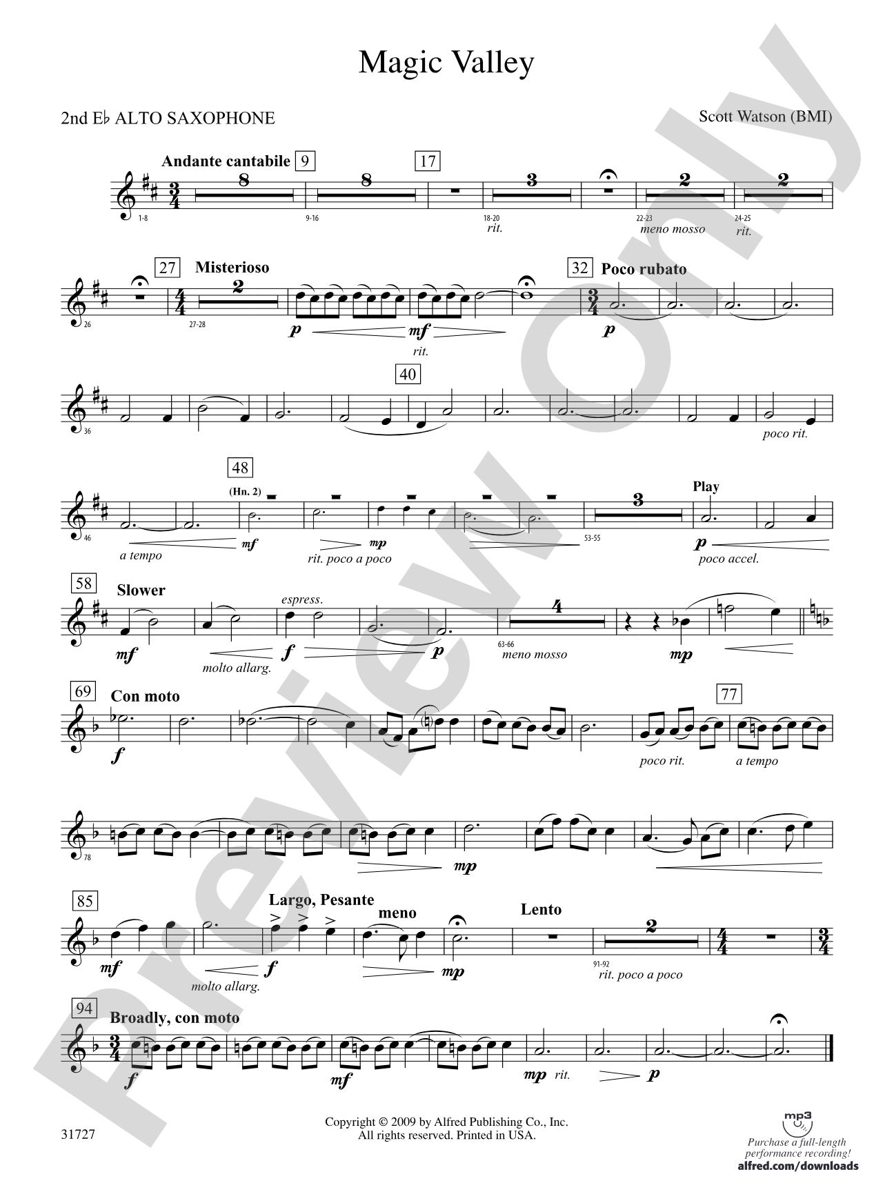 Magic Valley: 2nd E-flat Alto Saxophone