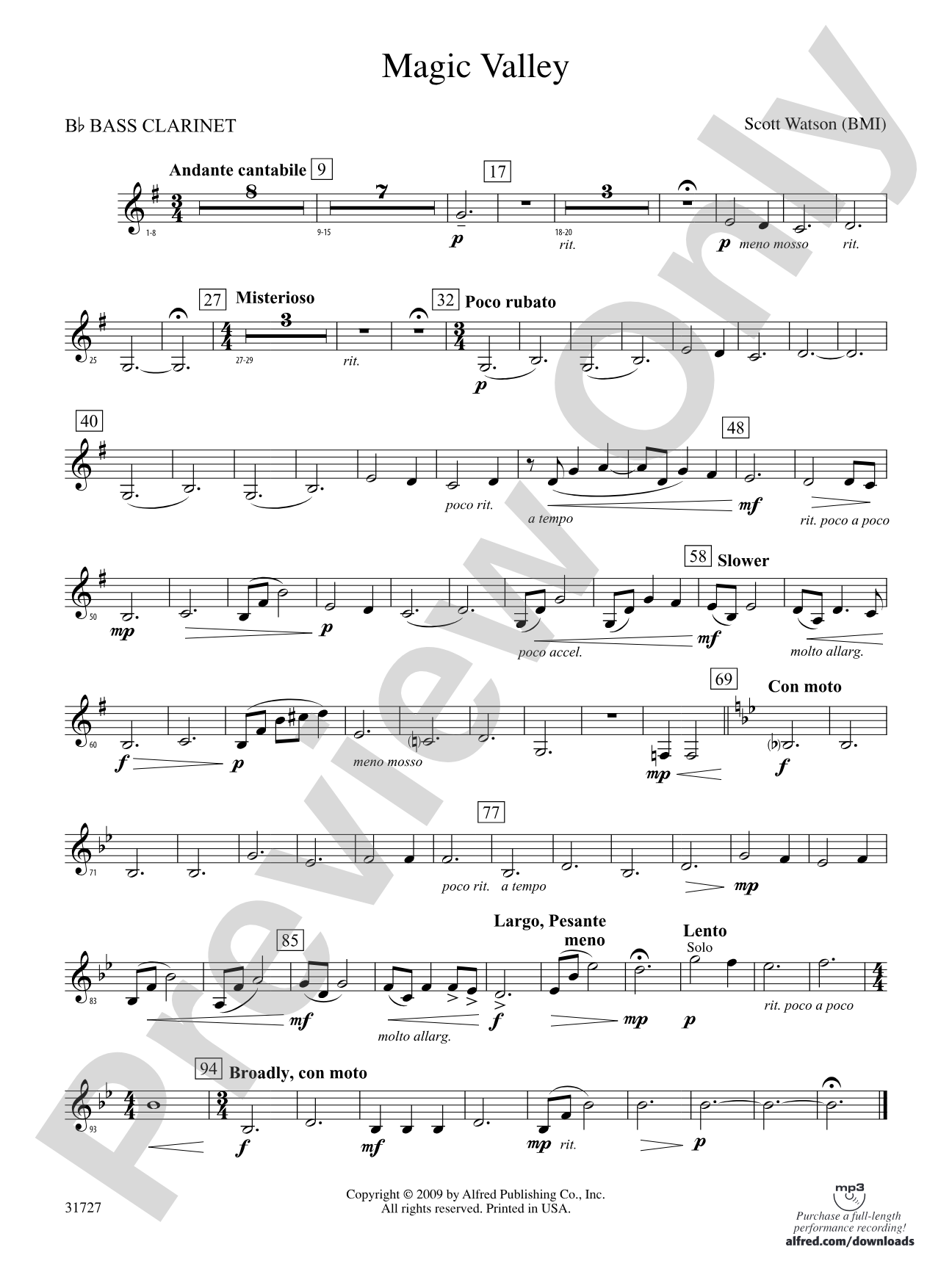 Magic Valley: B-flat Bass Clarinet