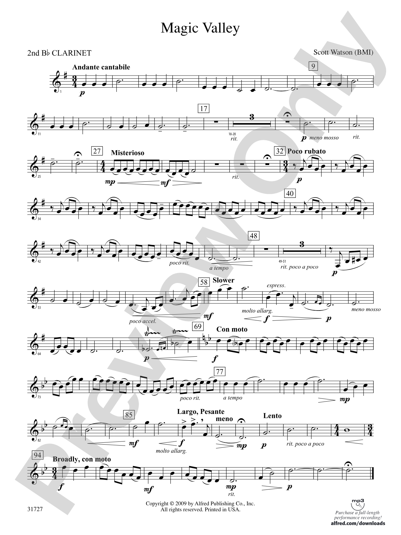 Magic Valley: 2nd B-flat Clarinet