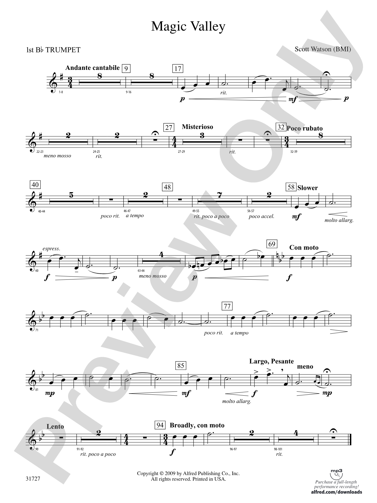 Magic Valley: 1st B-flat Trumpet