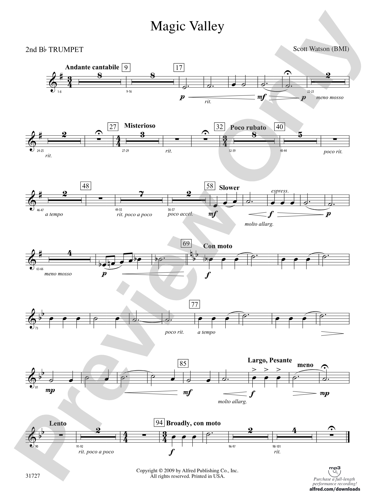 Magic Valley: 2nd B-flat Trumpet