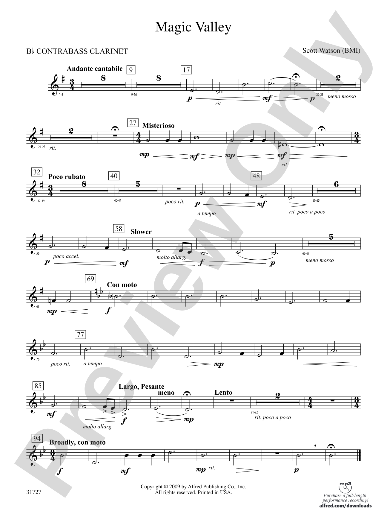 Magic Valley: (wp) B-flat Contrabass Clarinet