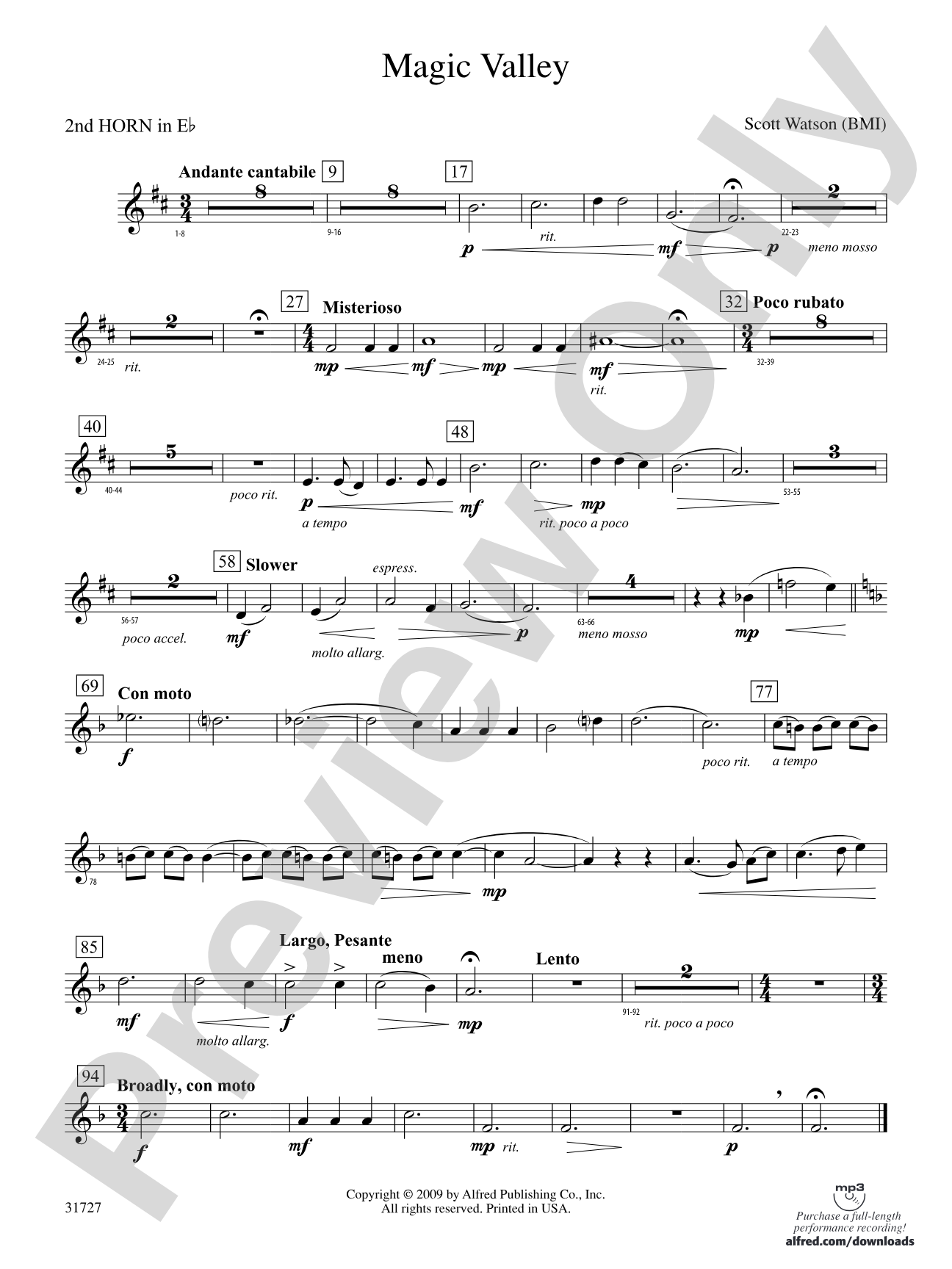 Magic Valley: (wp) 2nd Horn in E-flat