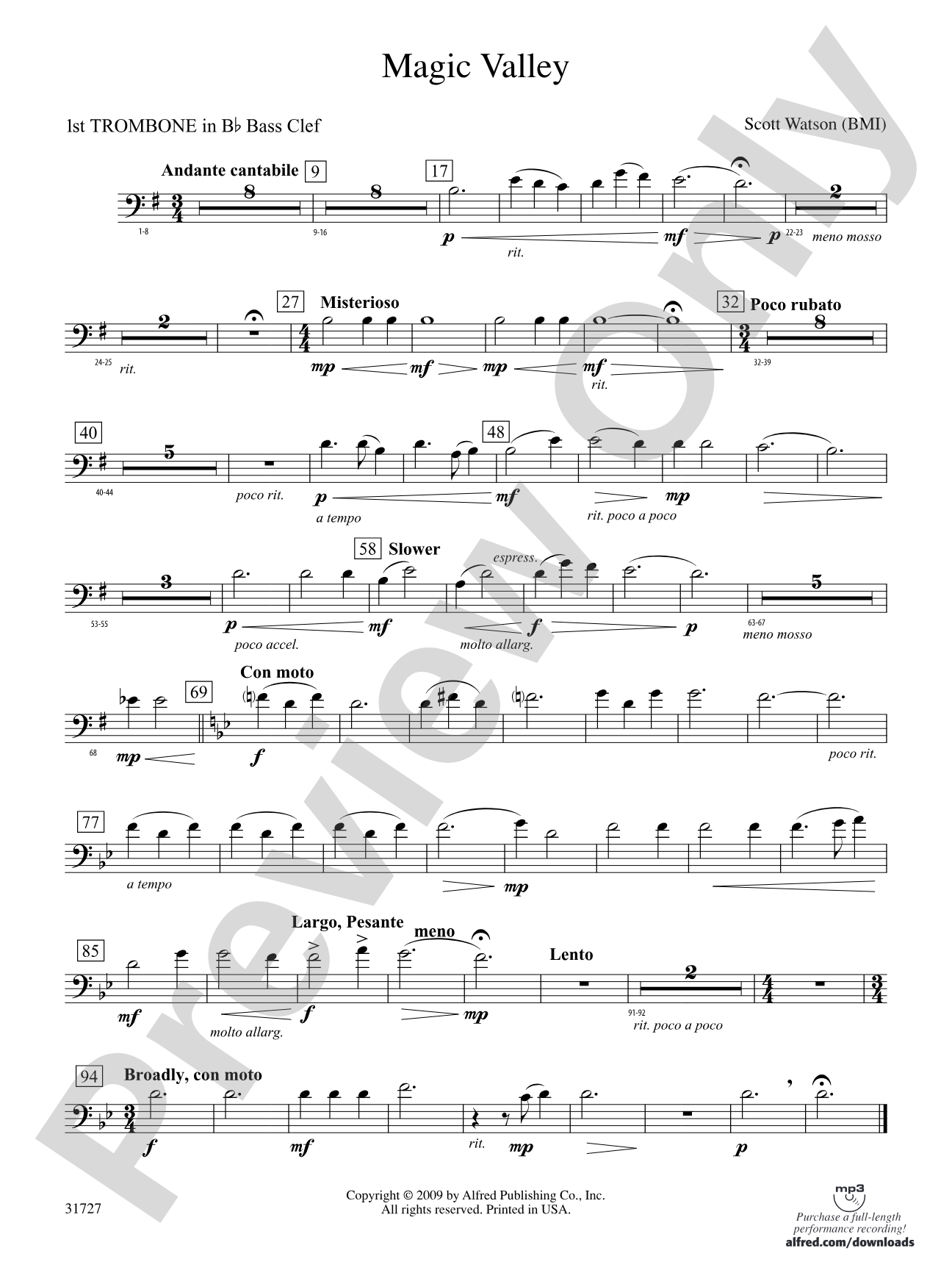 Magic Valley: (wp) 1st B-flat Trombone B.C.
