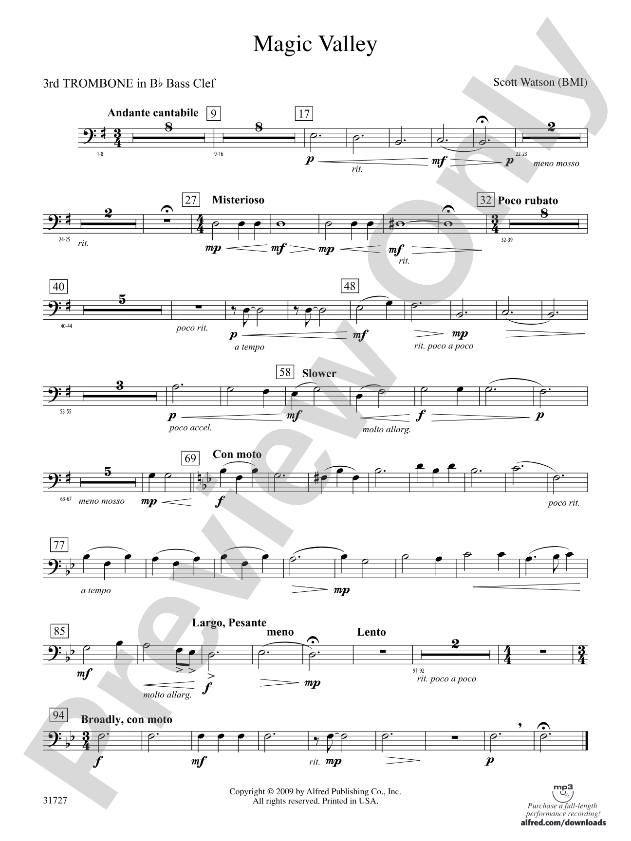 Magic Valley: (wp) 3rd B-flat Trombone B.C.