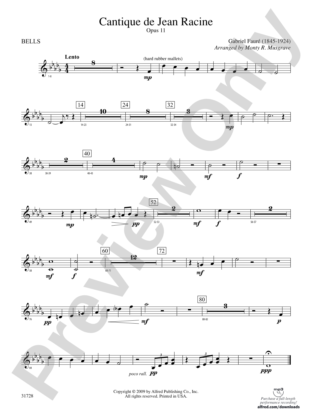 Cantique de Jean Racine: Bells