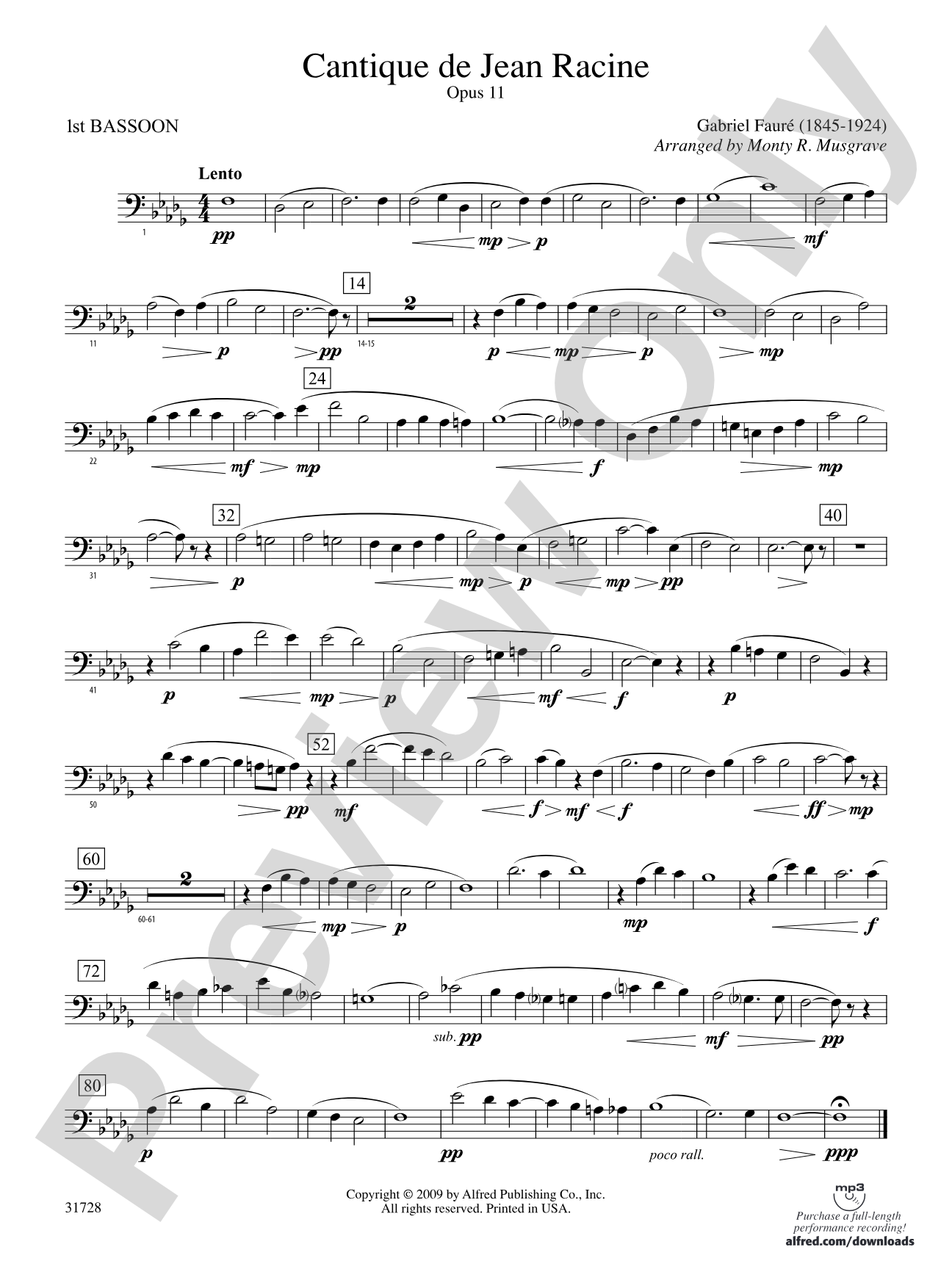 Cantique de Jean Racine: Bassoon