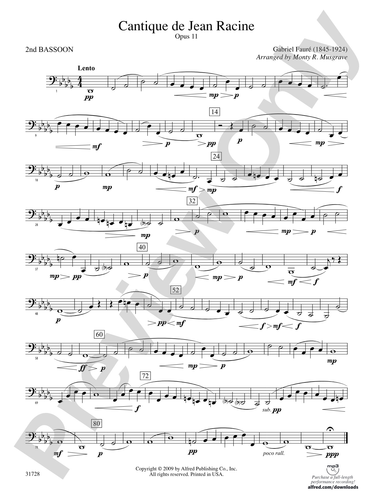 Cantique de Jean Racine: 2nd Bassoon