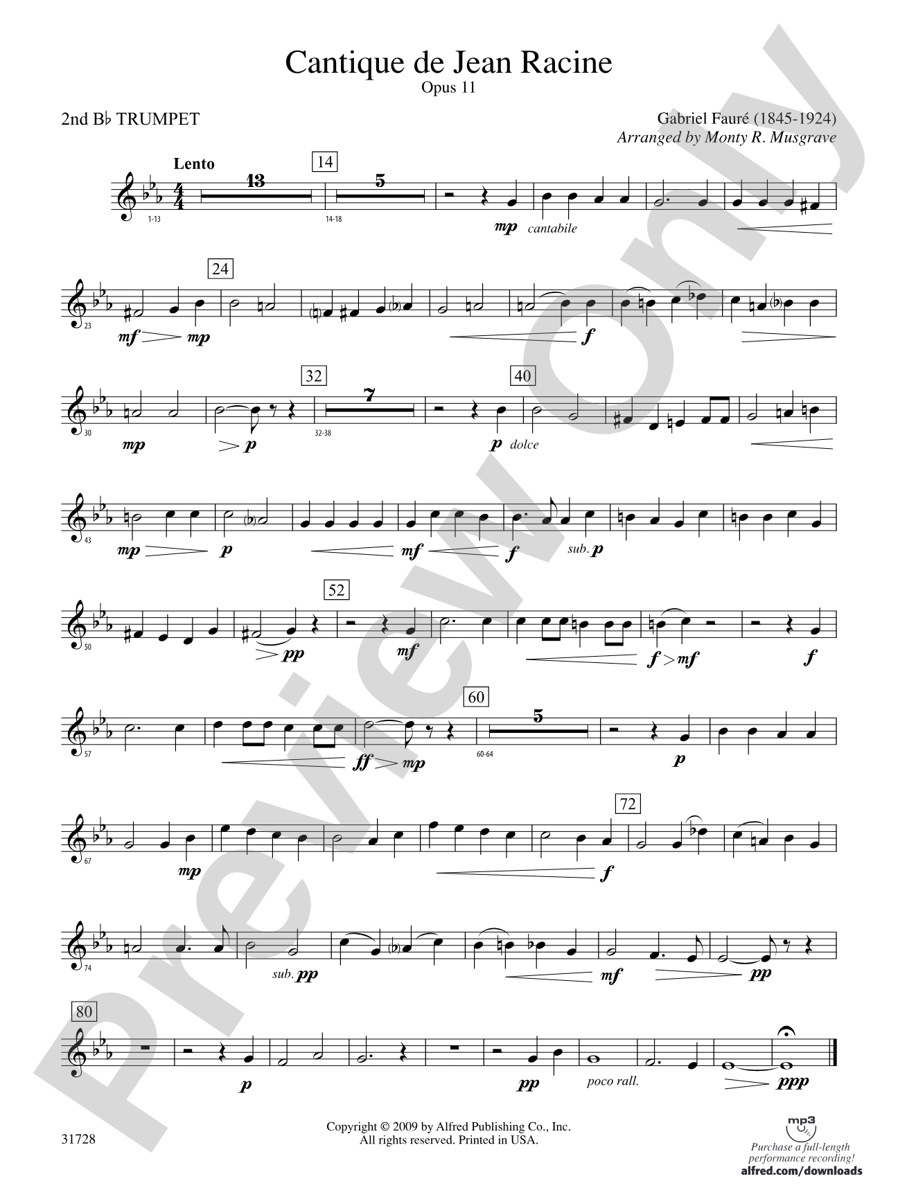 Cantique de Jean Racine: 2nd B-flat Trumpet