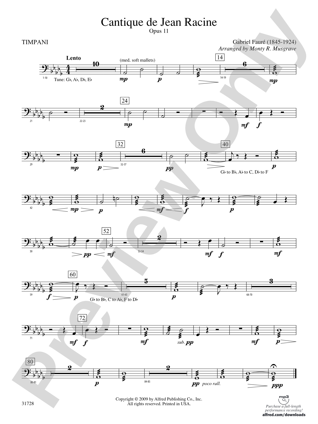 Cantique de Jean Racine: Timpani