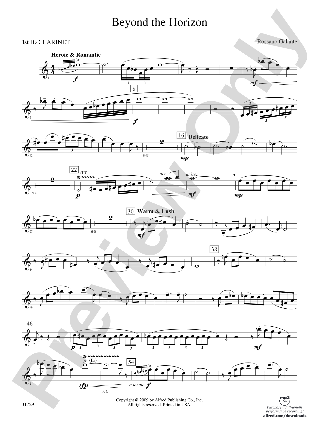 Beyond the Horizon: 1st B-flat Clarinet