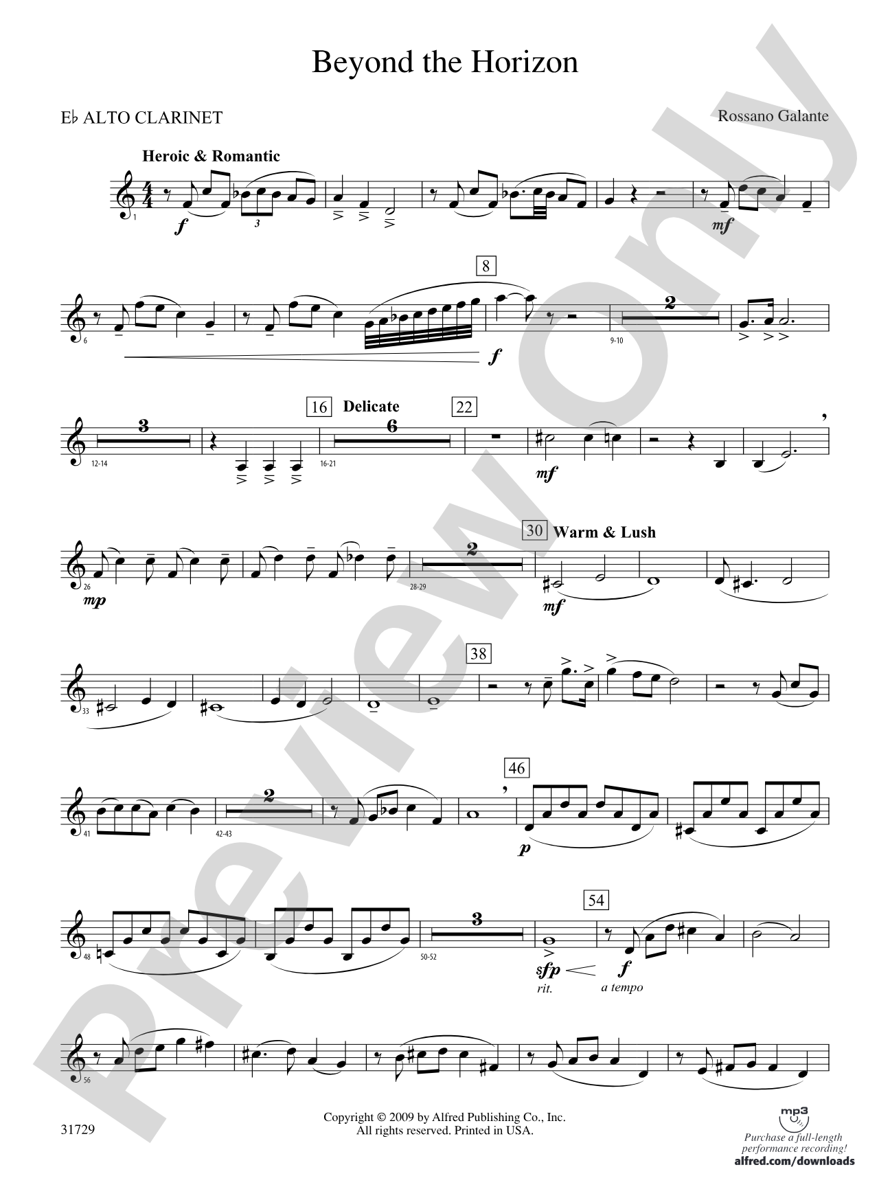 Beyond the Horizon: (wp) E-flat Alto Clarinet