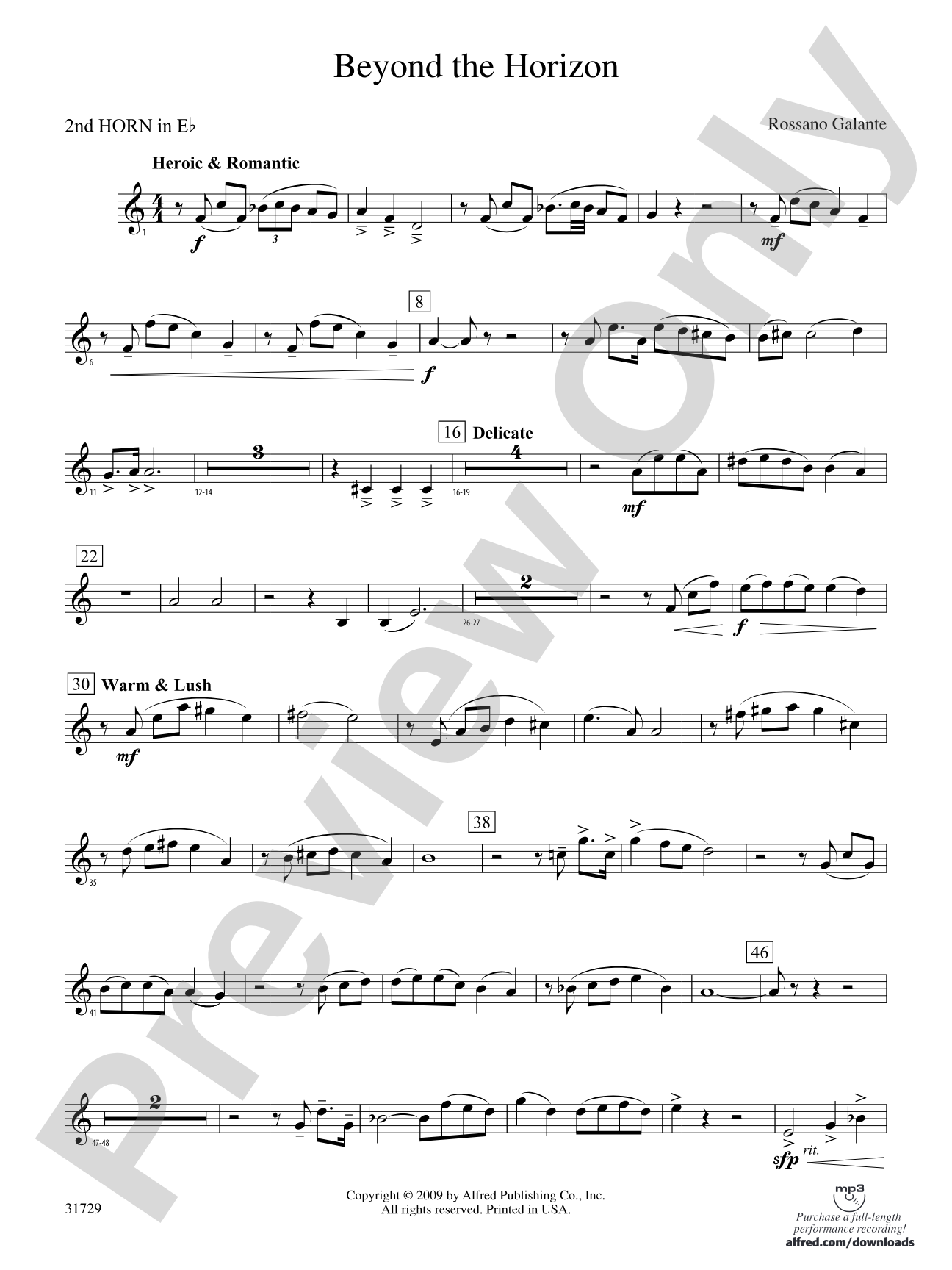 Beyond the Horizon: (wp) 2nd Horn in E-flat