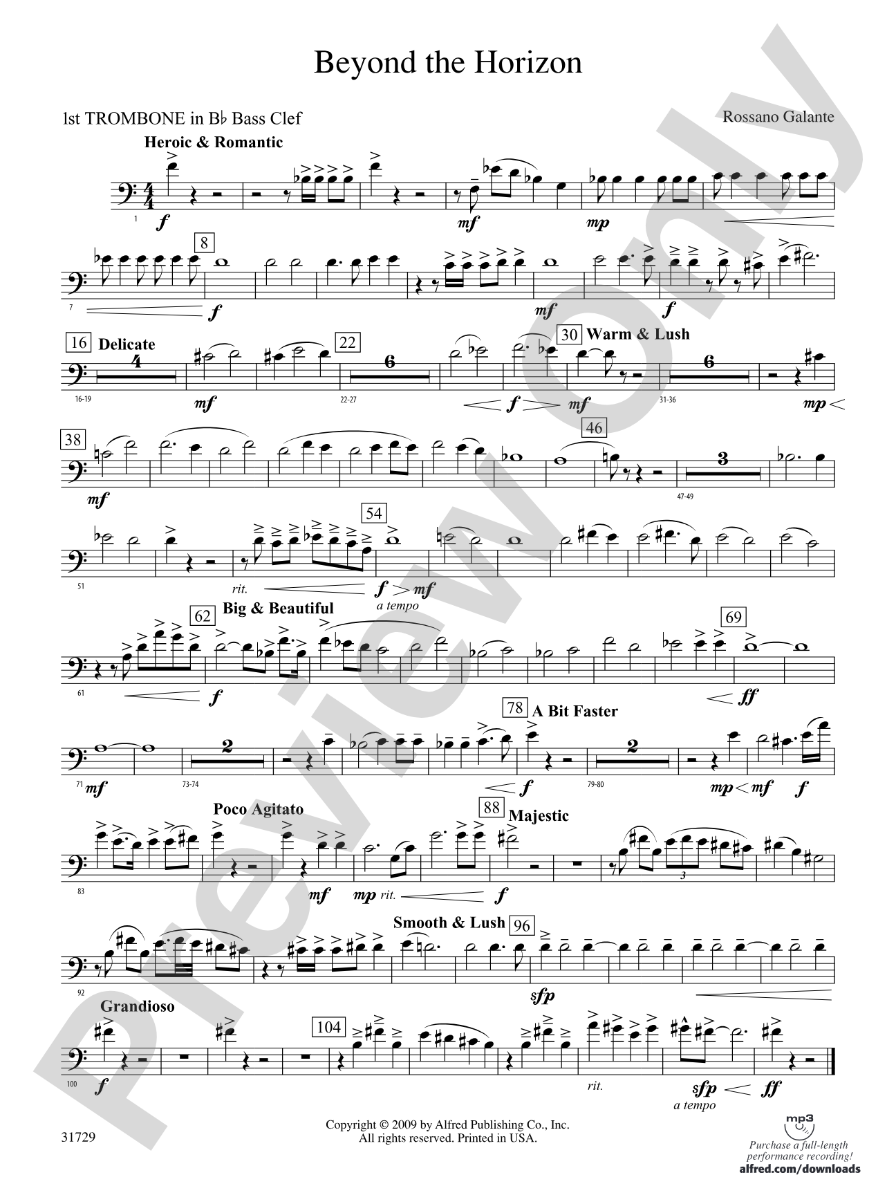Beyond the Horizon: (wp) 1st B-flat Trombone B.C.