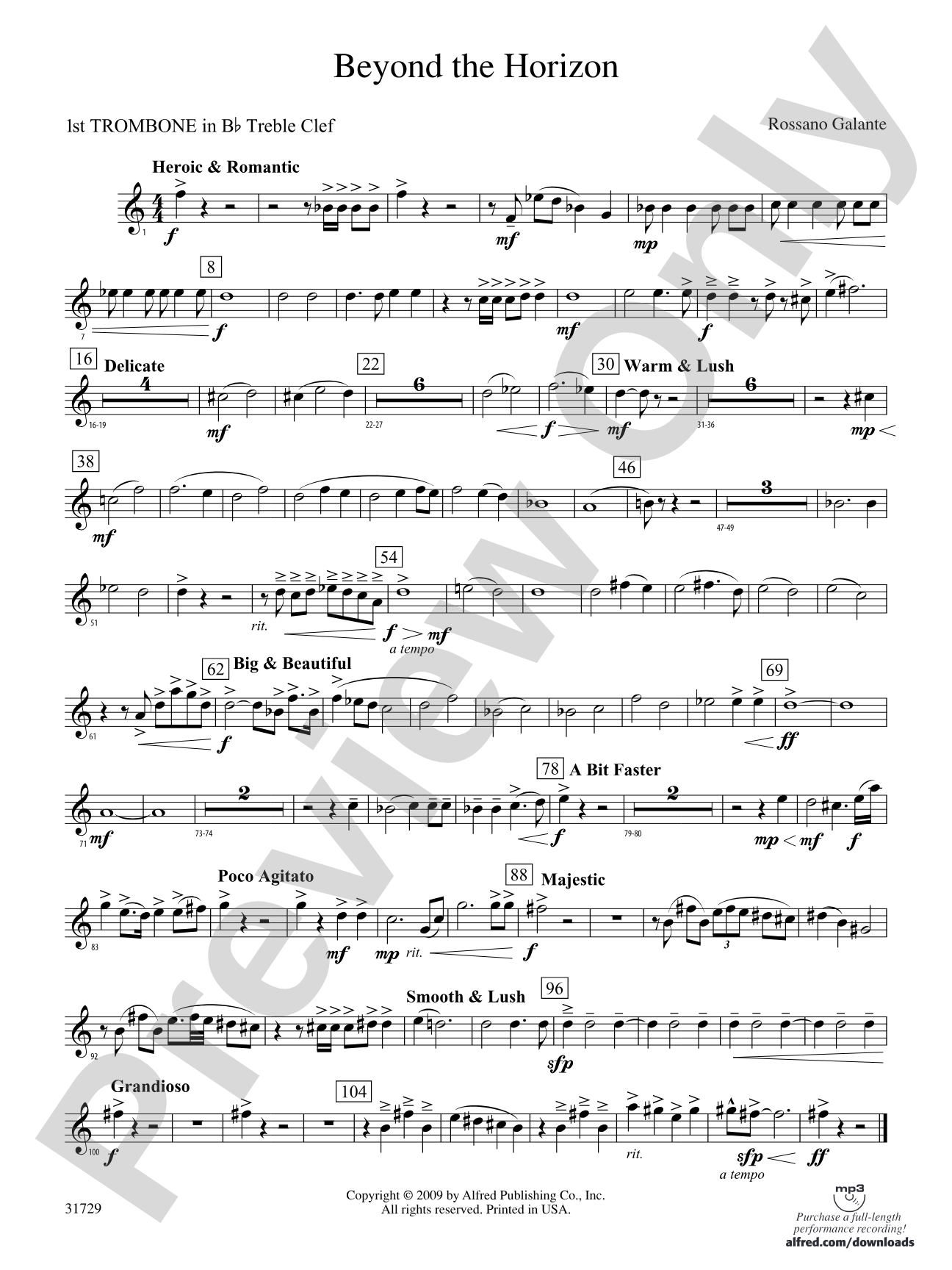Beyond the Horizon: (wp) 1st B-flat Trombone T.C.